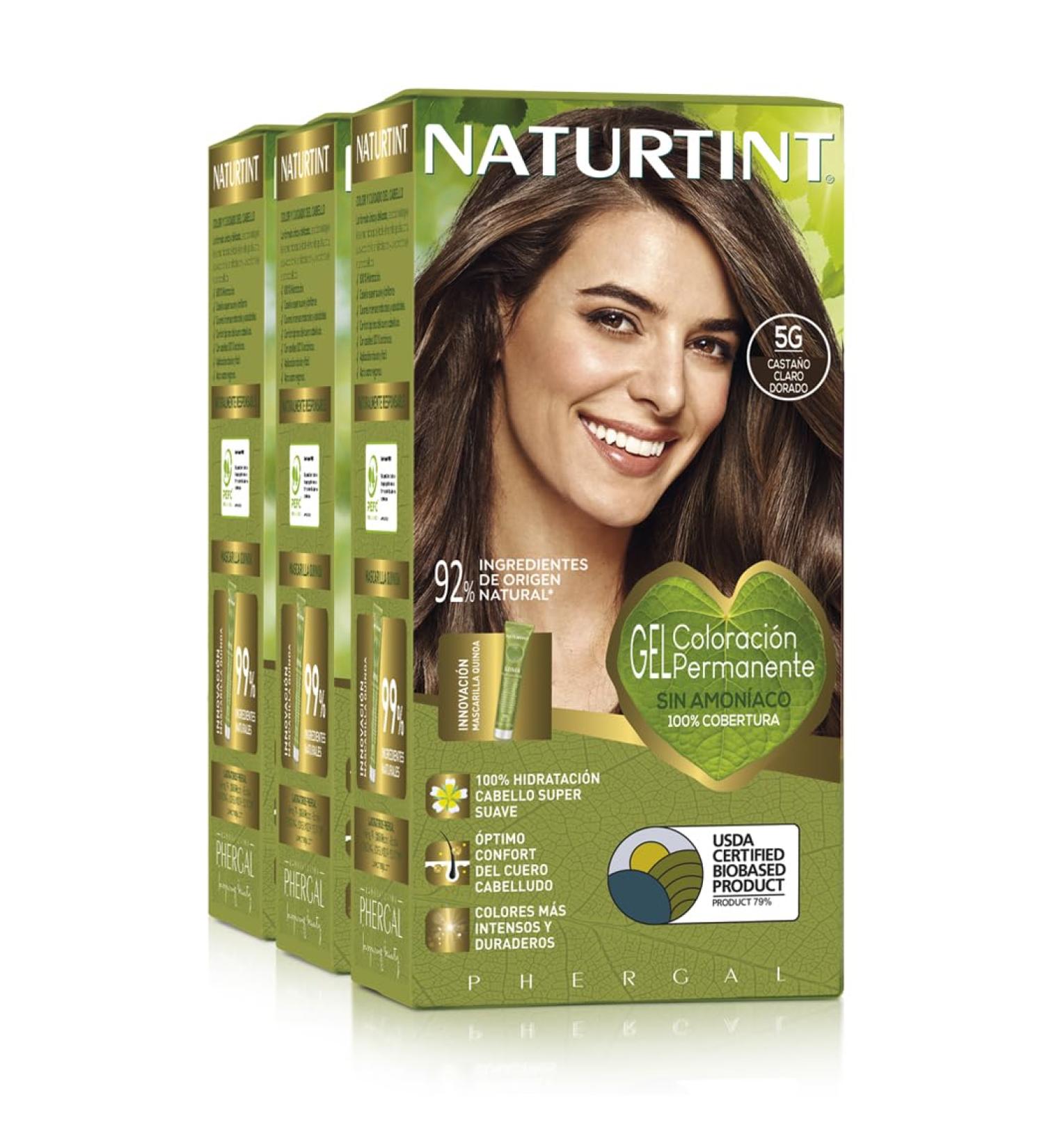 Natureint Biobased Hair Color No Ammonia 5G Chestnut Brown Light - 3 Pack | 510ml - High Natural Ingredients - Buy Online on GoSupps.com