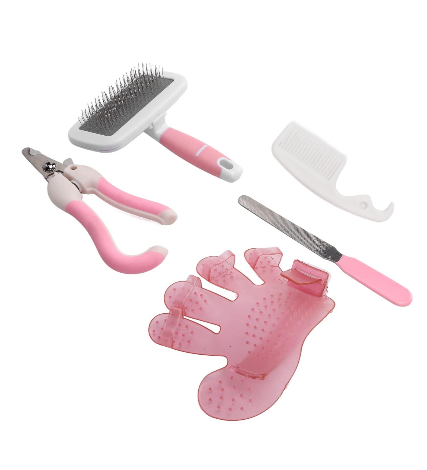 Small Pet Grooming Set Hamster Cleaning Grooming Kit Massage Interactive for Small Animal(Small pink) - Buy Online on GoSupps.com
