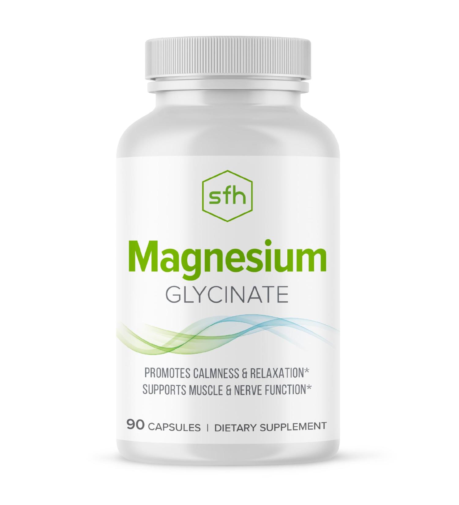 SFH Magnesium Glycinate 183mg - Highly Absorbable for Relaxation Sleep & Recovery Gentle on Stomach Easy-to-Swallow Capsules 45-Day Supply - Buy Online on GoSupps.com