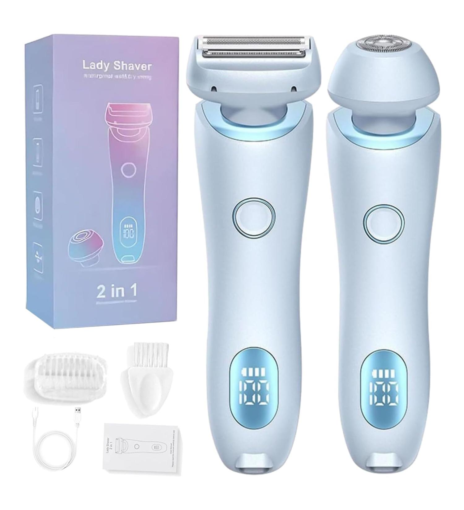 Modira Shaver The Mermaid Shaver 2 In 1 Electric Shaver Razors for Women - Ipx7 Waterproof Wet Dry Wireless Bikini Trimmer for Female Shaver for Private Area (Blue *1) - Buy Online on GoSupps.com