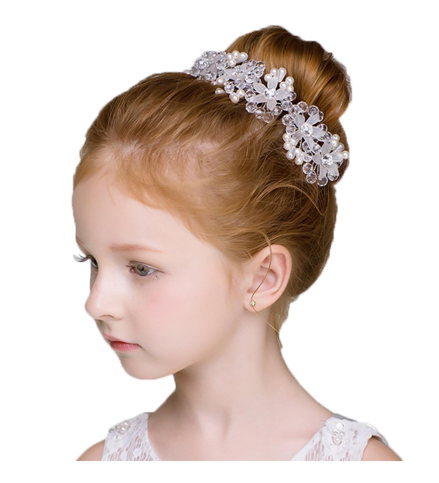 Crystal and Pearl Flower Girl Headband for Ballet, Weddings, Performances - Buy Online on GoSupps.com