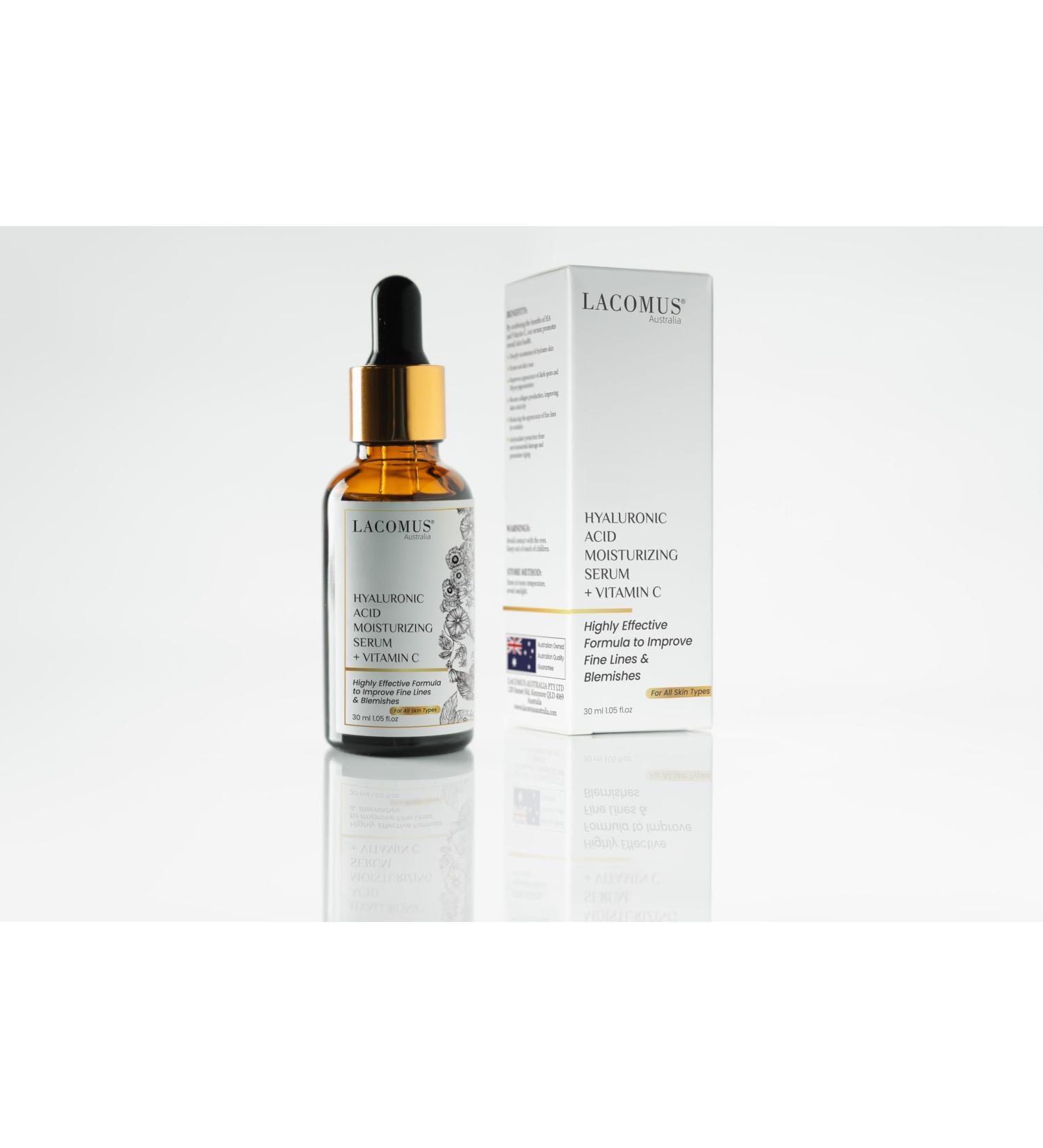 Hyaluronic Acid + Vitamin C Serum - Organic & Cruelty-Free Moisturizer for Youthful Skin | LACOMUS Australia - Buy Online on GoSupps.com
