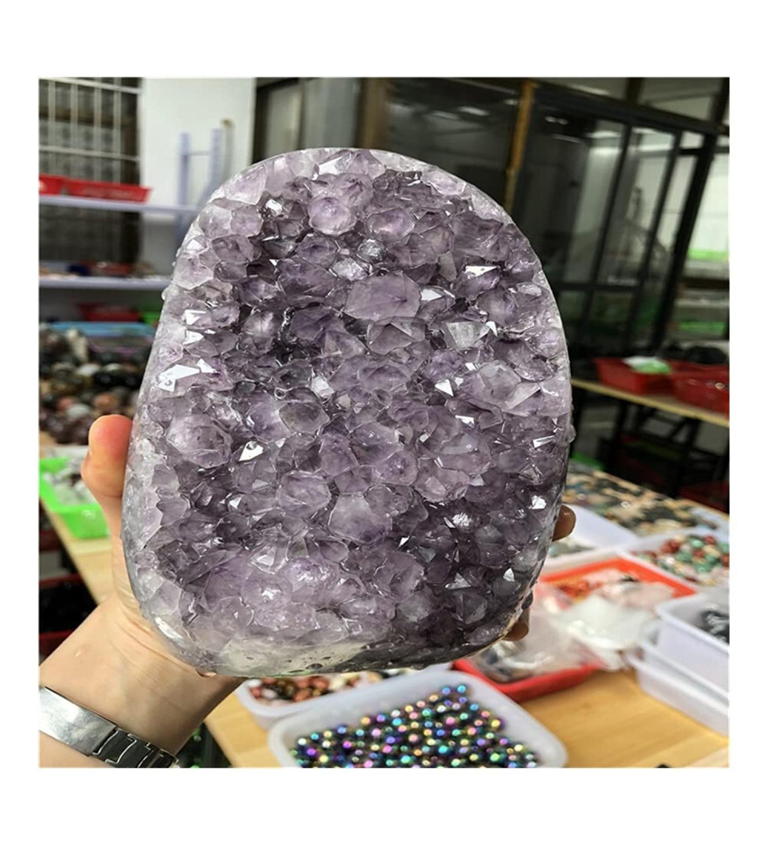 Natural Crystal Rough Balance 1pc 1.3-1.5kg Big Size Natural Amethyst geode Quartz Cluster Crystal Home furnishings for Desk Lucky Stone - Buy Online on GoSupps.com