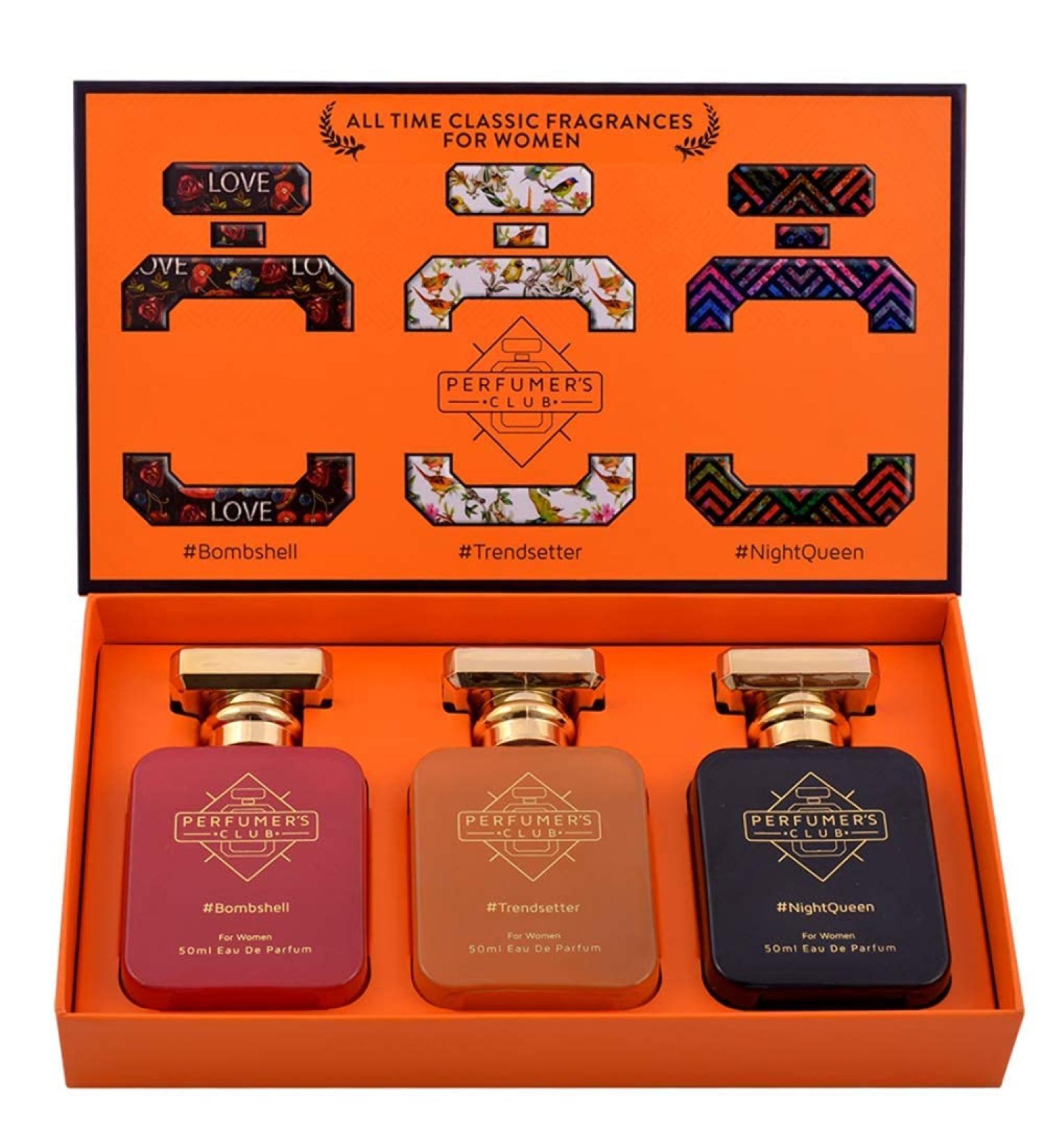 All Time Classic Fragrances For Women Gift Set Of 3 (BombShell + Trendsetter + NightQueen) Upto 24 Hrs Lasting (Eau De Parfum) | Best Gift for Women - Buy Online on GoSupps.com