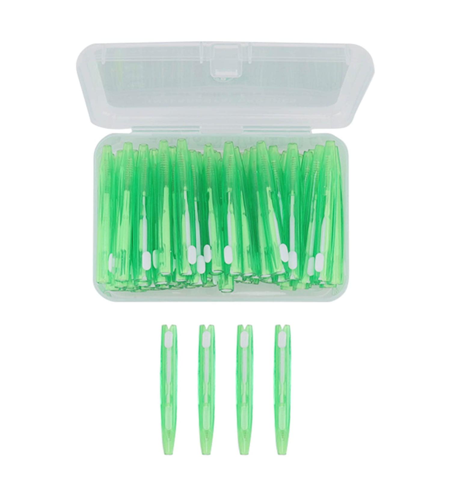 Interdental Cleaner - 60 Pieces Slim Brushes for Adults & Children | Orthodontic Care | Practical Green PP Handle - Buy Online on GoSupps.com