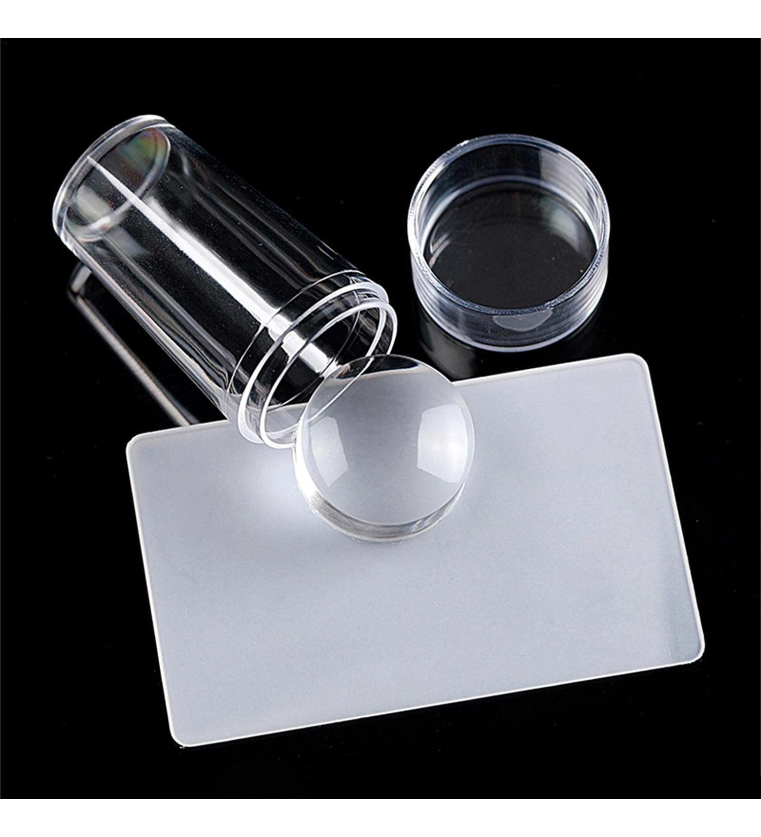 Silicone Nail Stamp - French Style Design Stamps with Scraper | DIY Nail Art Tools for Perfect Manicures - Buy Online on GoSupps.com