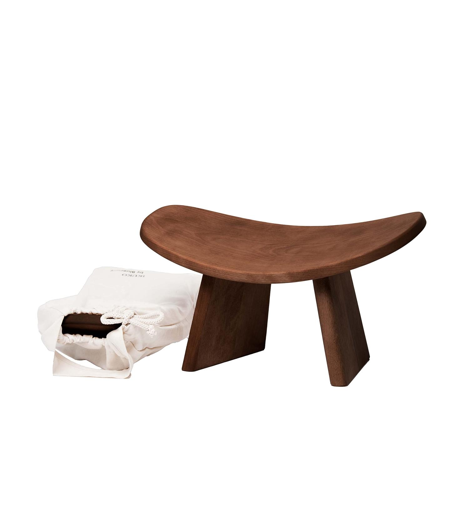 Bluecony Meditation Bench - IKUKO Original Portable Seiza Seat - Dark Walnut Standard Height - Prana Yoga - 2 Colors - Handmade Wooden Kneeling Ergonomic Bench - Buy Online on GoSupps.com