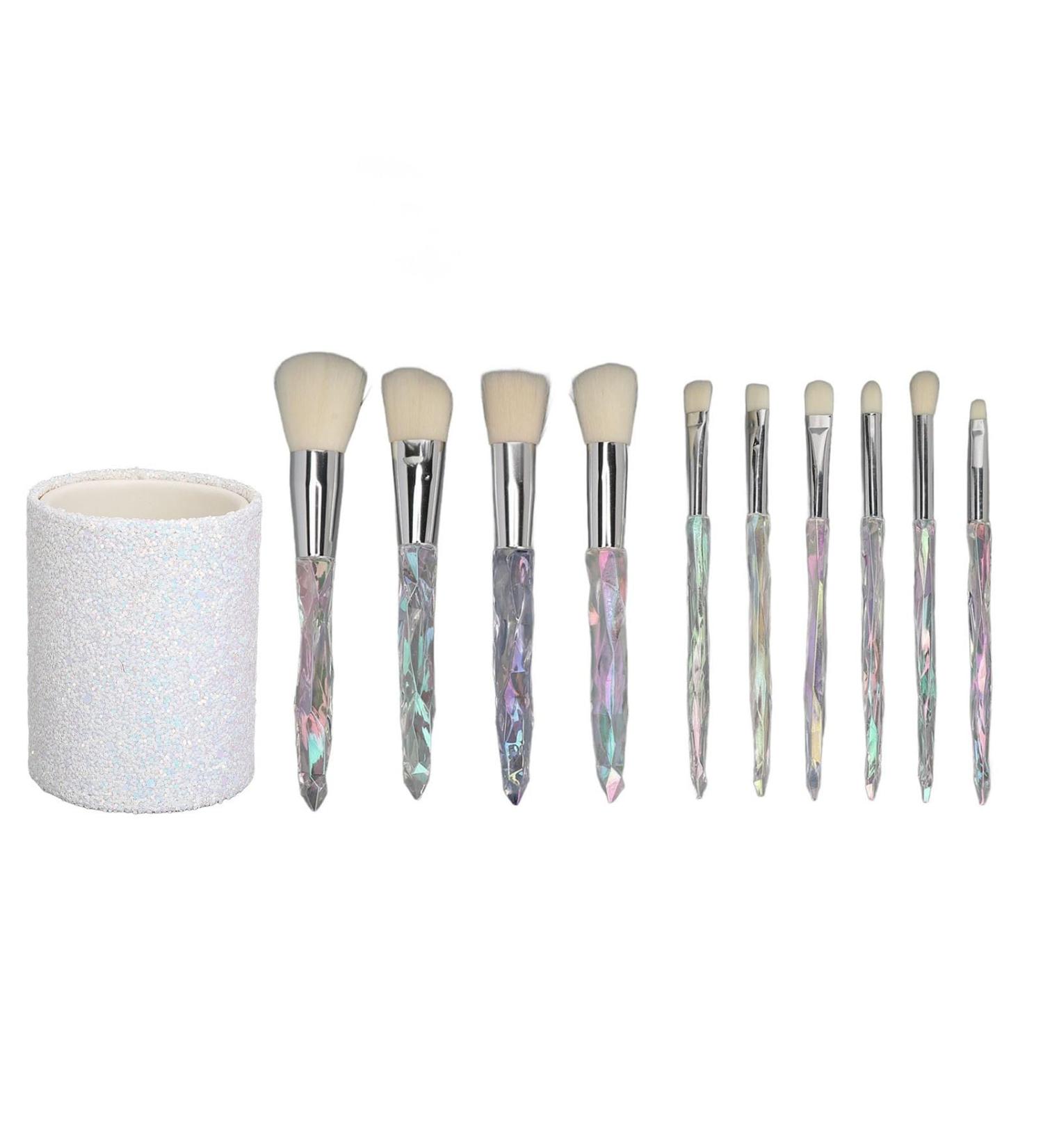 Cosmetic Brush Set Makeup Brush Set 10 Pieces Professional Soft Bristles Easy Coloring for Home - Buy Online on GoSupps.com