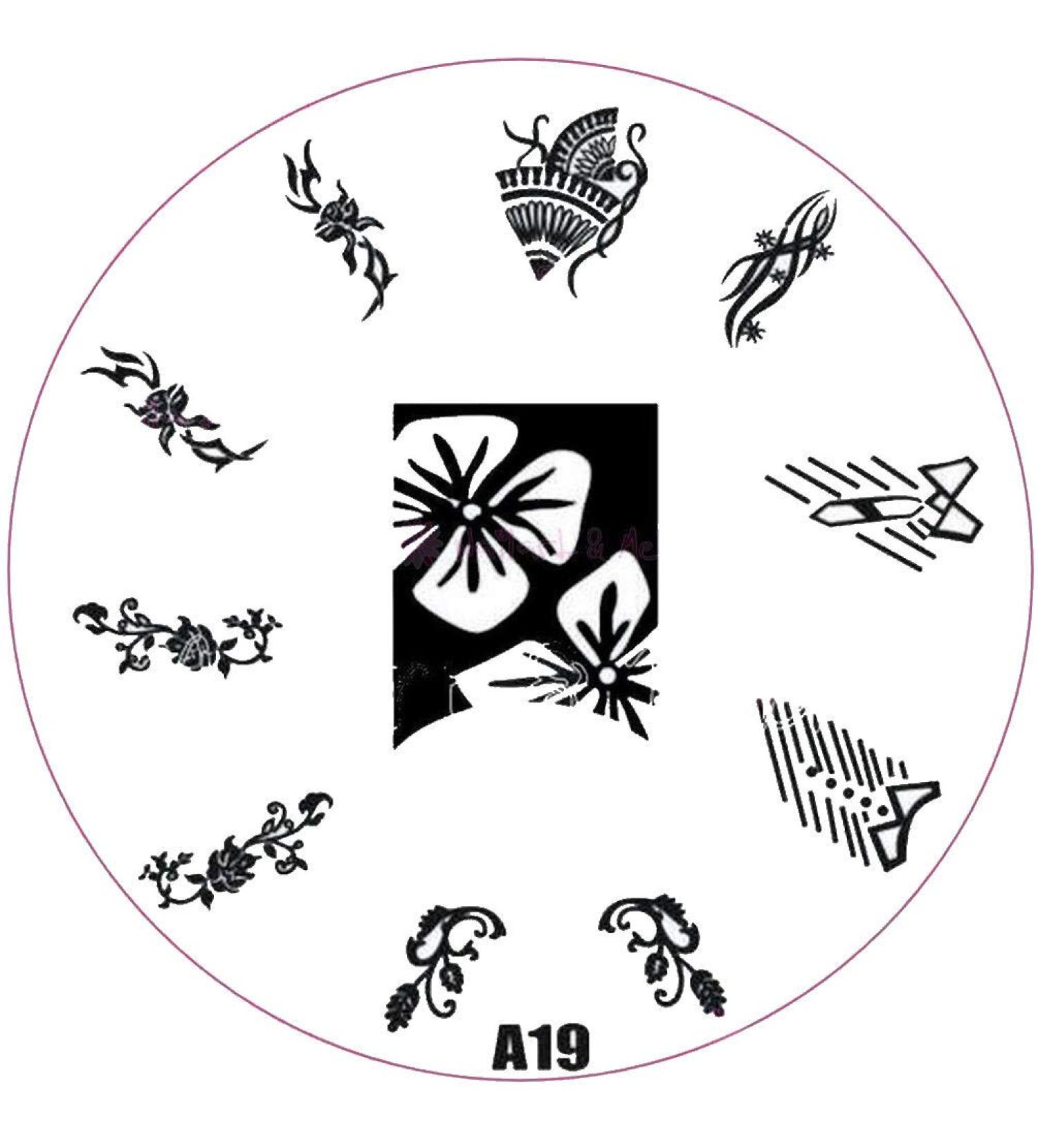 ++SPECIAL ITEM++ Stamping stencil A-Series: A19 Flower Tie