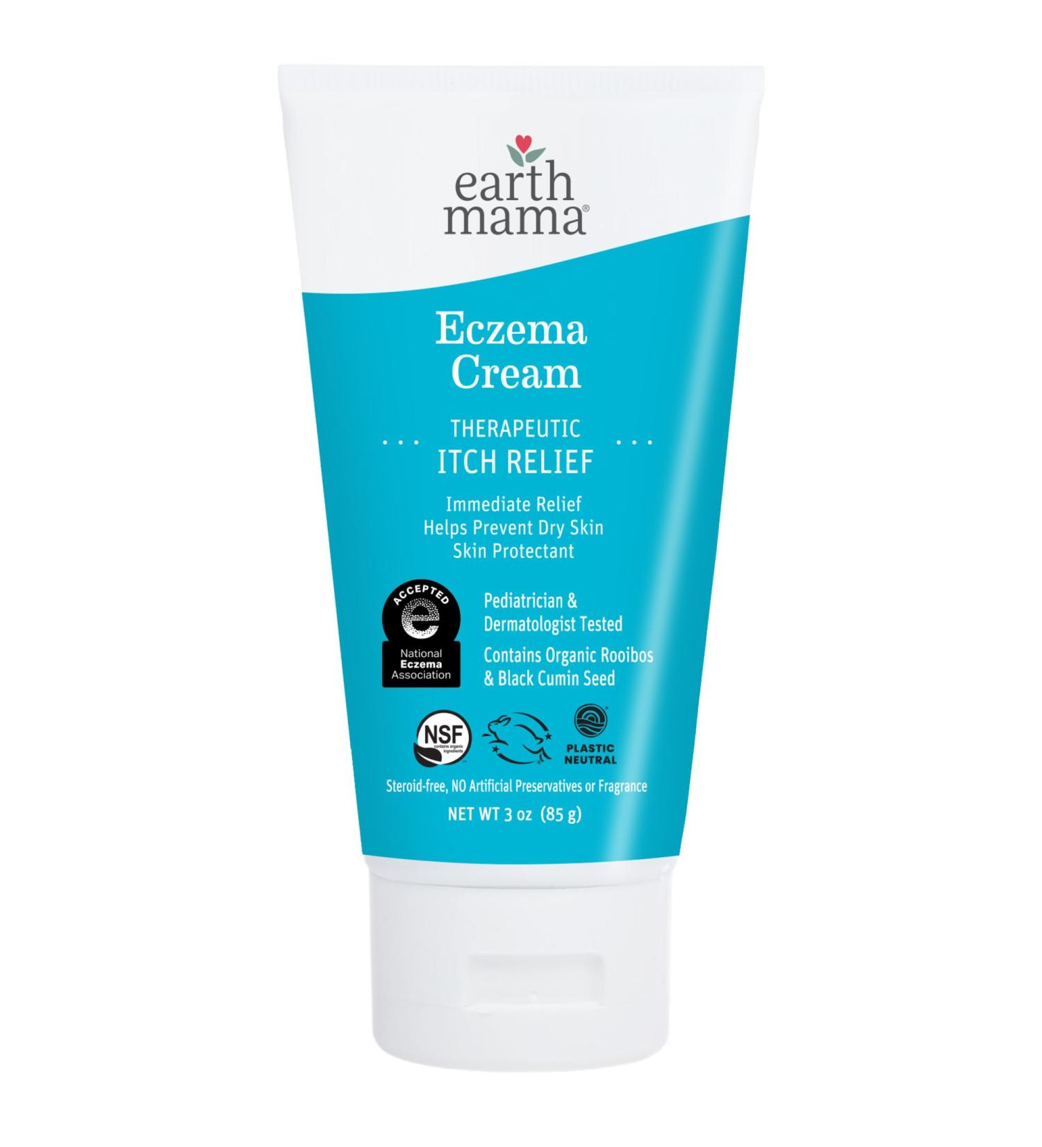 Earth Mama Eczema Cream | Therapeutic Itch Relief Moisturizer for Rashes, Bug Bites & Poison Ivy | Steroid-Free Skincare 3-oz Tube - Buy Online on GoSupps.com