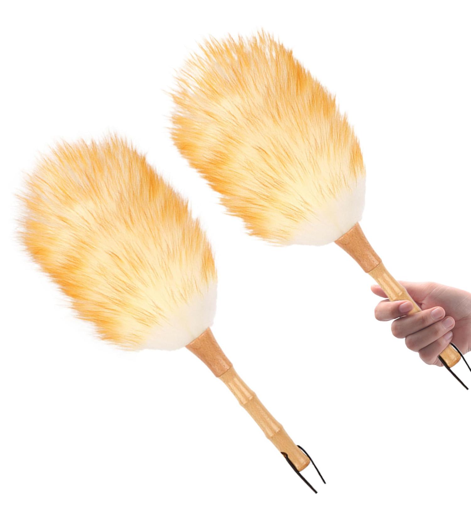 2Pcs Lambswool Duster 15'' Hand Duster Anti-Static Cleaning Duster with Wooden Handle Comfortable Grips Dusting Tools for Ceiling Fans Cleaning Supplies - Buy Online on GoSupps.com