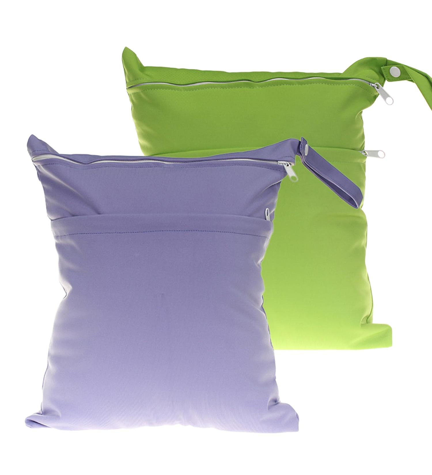 2 PCS Wet Bag Wet Bags for Swimming Waterproof Wet Dry Bags Reusable Washable Cloth Diaper Bags Nappy Bags with Double Zipper Pockets for Items Wet Clothes Swimming Gym Beach Bag(Purple+Green) - Buy Online on GoSupps.com