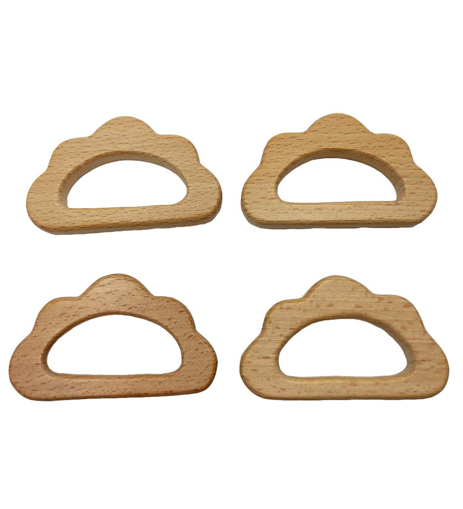 Natural Wood Cloud Shape Teether Toys - DIY Teething Necklace - Cute Animal Pendant Nursing Soothing Accessories (Set of 5) - Buy Online on GoSupps.com