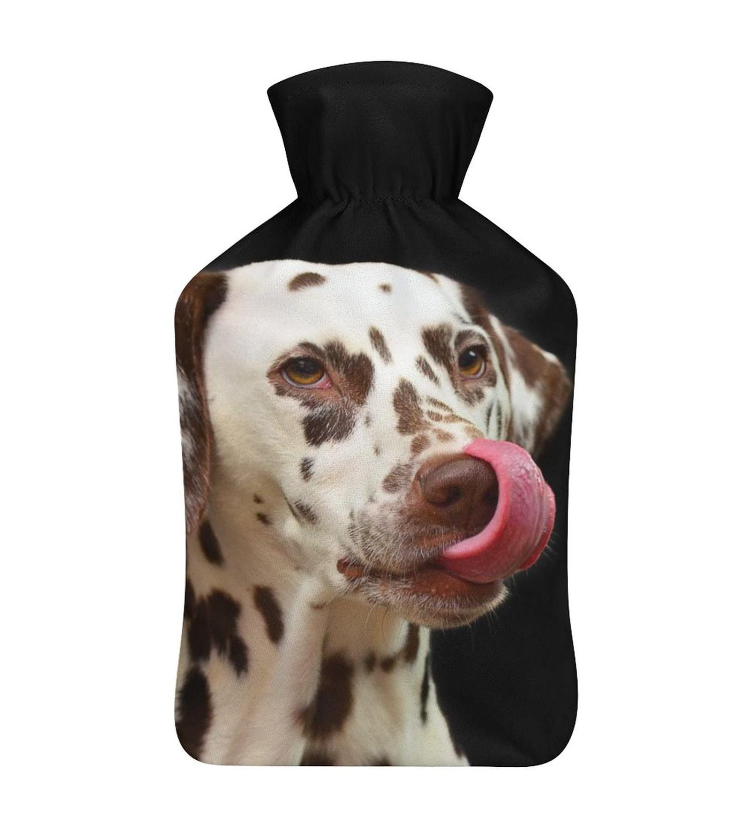 Dalmatian Dog Hot Water Bottle with Plush Cover | Hand Warmer for Adults & Kids | 26.5x15.3cm | Cozy & Cute Gift - Buy Online on GoSupps.com