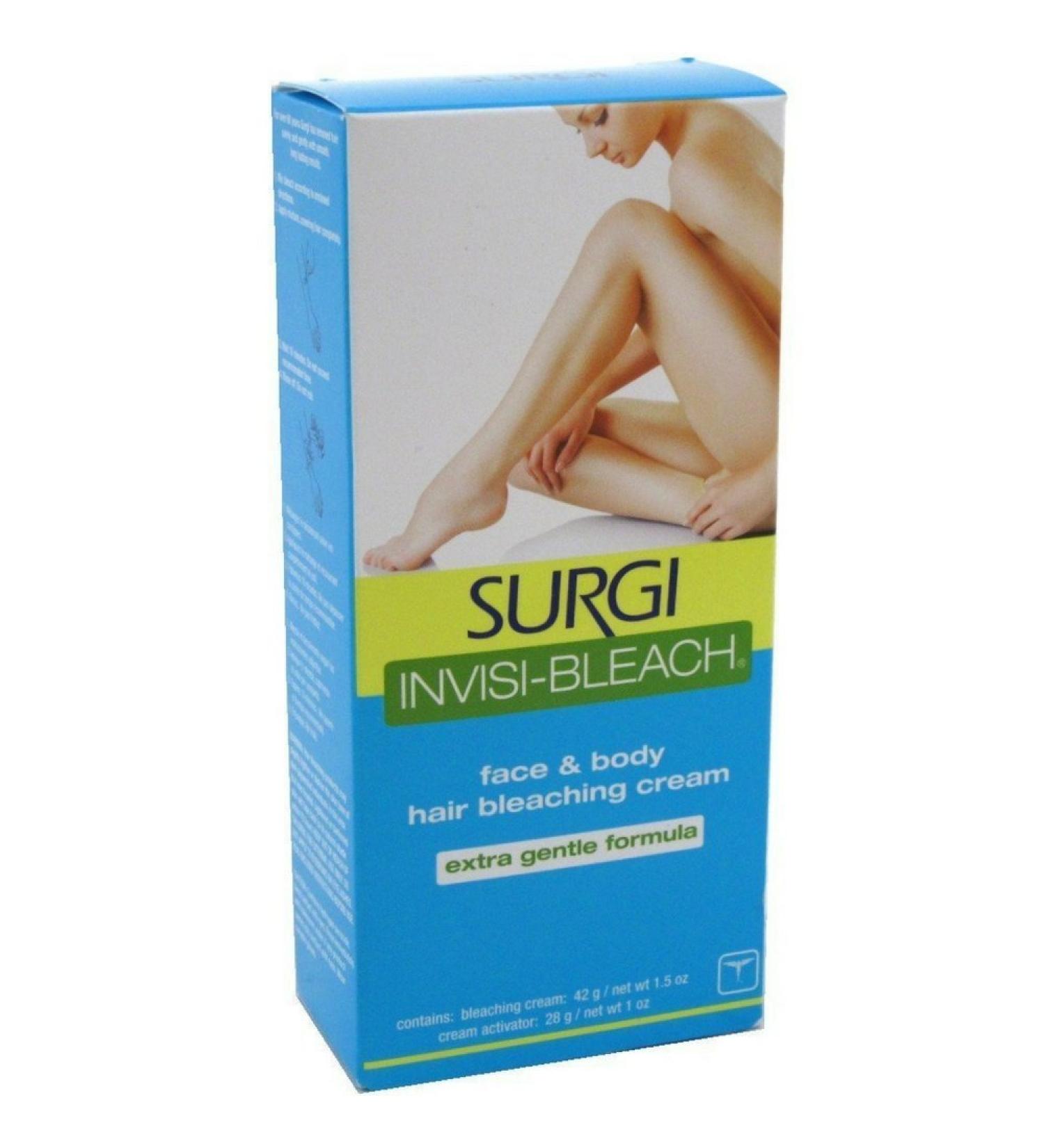 Surgi Invisi-Bleach Face & Body Hair Bleaching Cream 1.5 oz ( Pack of 3)