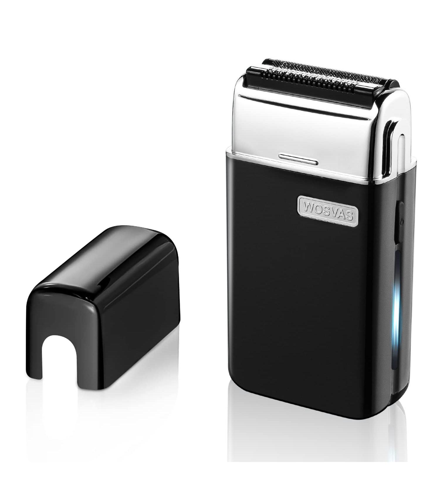 Portable Electric Shaver for Men - WOSVAS Cordless Rechargeable Beard & Face Razor - Wet Dry Pocket Size Foil Shaver - Buy Online on GoSupps.com