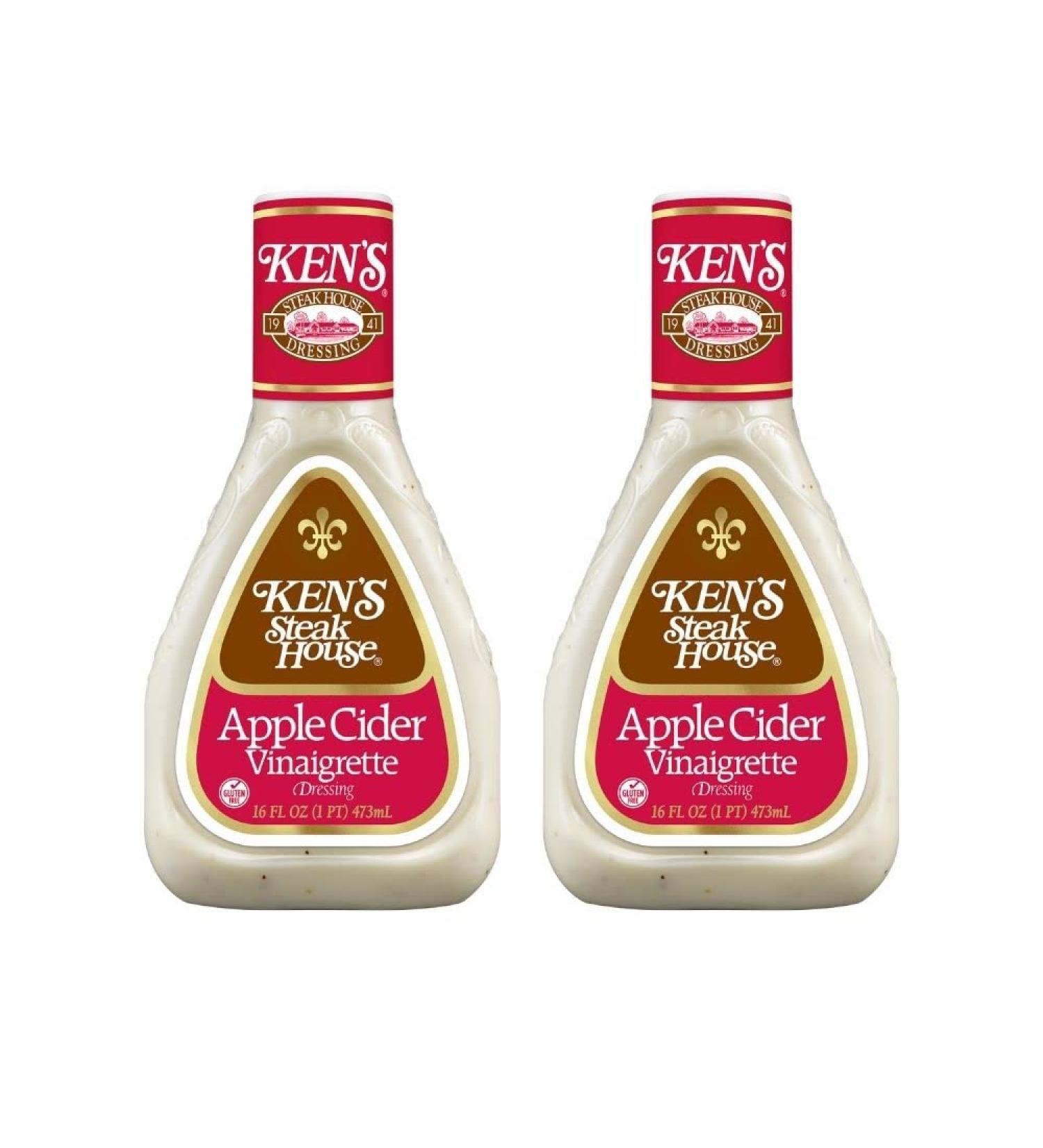 Ken's Steak House Apple Cider Vinaigrette Dressing - 16 Fl Oz (Pack of 2) - Buy Online on GoSupps.com