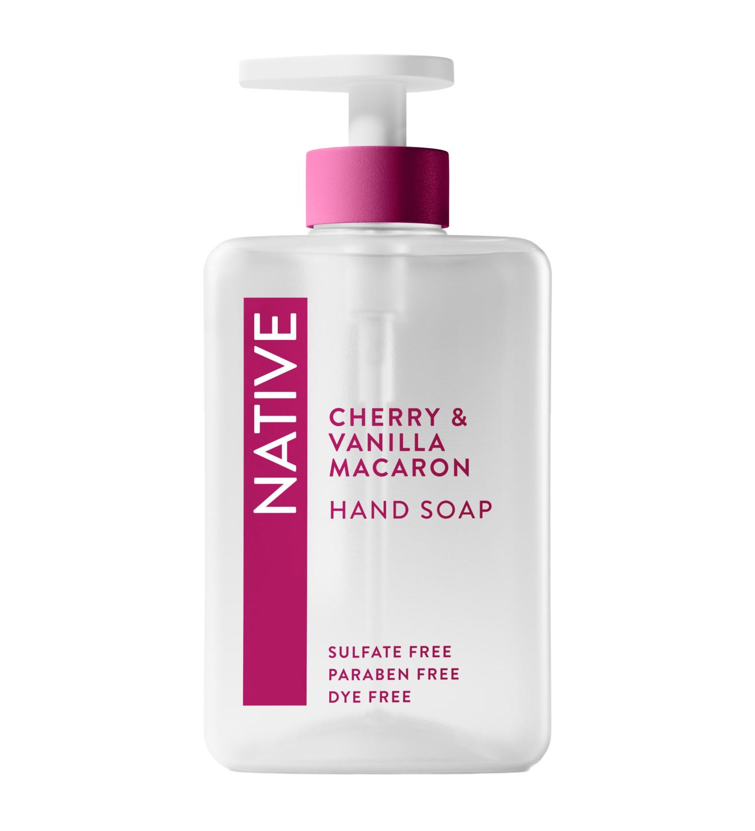 Native Liquid Hand Soap Cherry & Vanilla Macaron Sulfate & Paraben Free Naturally Derived Ingredients 13 oz - Buy Online on GoSupps.com