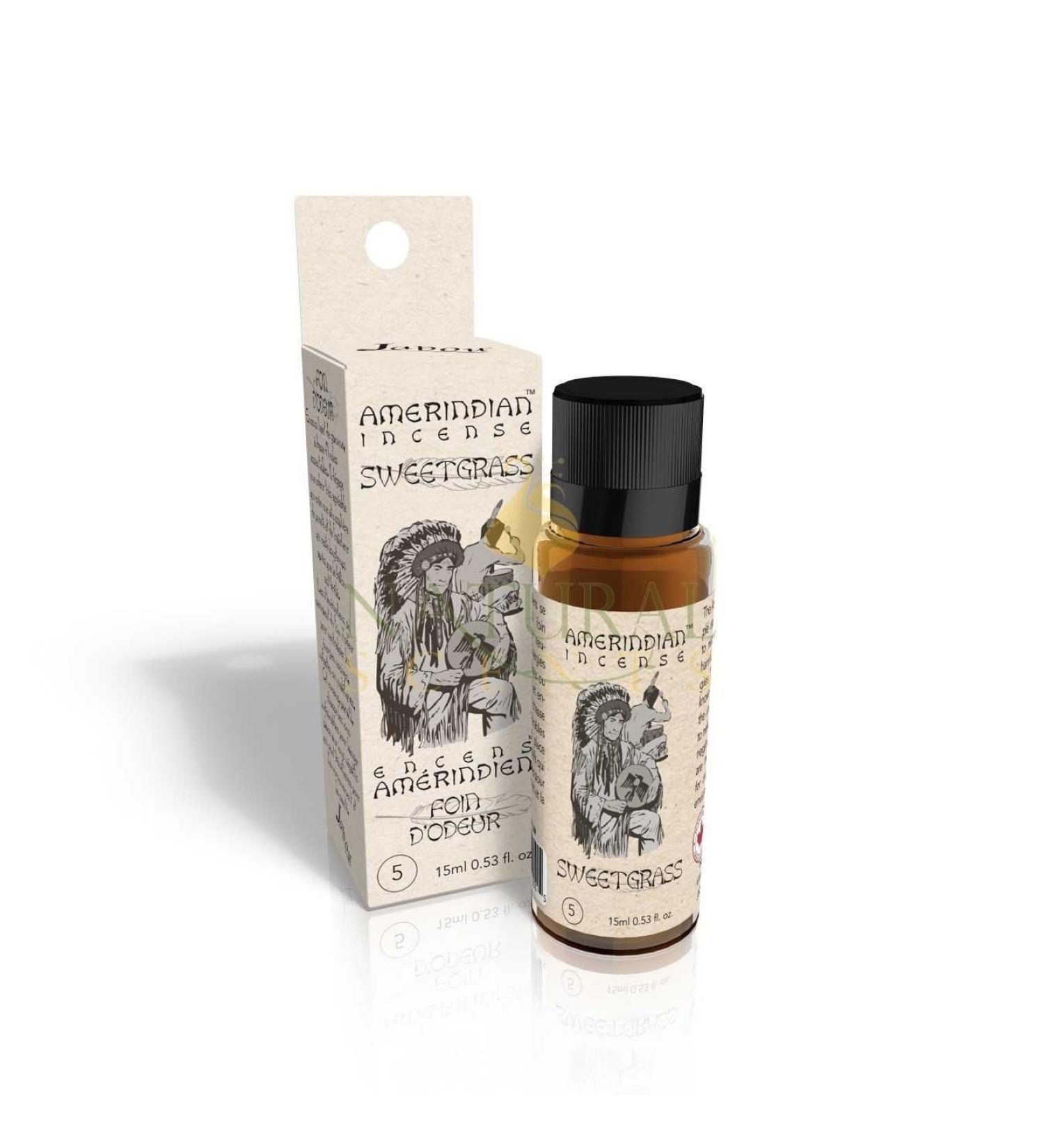Amerindian 100% Natural Essential Oil - Sweetgrass - For Meditation Yoga Relaxation Magic Healing Prayer & Rituals - 15 ml - 0.53 oz