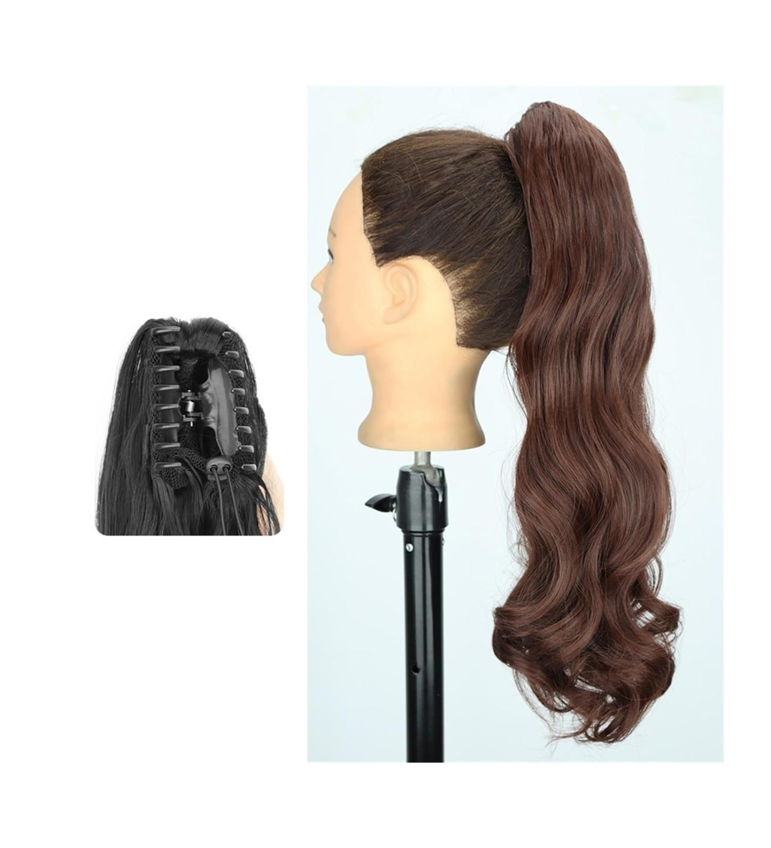 Ponytail Extensions Pony Tail Hair Extension 24" Long Wavy Ponytail Extensions Claw Clip in Ponytail Natural Wave Pony Tail Synthetic Hair Pieces for Women for Women (Color : 33 Size : 24INCH 60CM 24INCH 60CM 33
