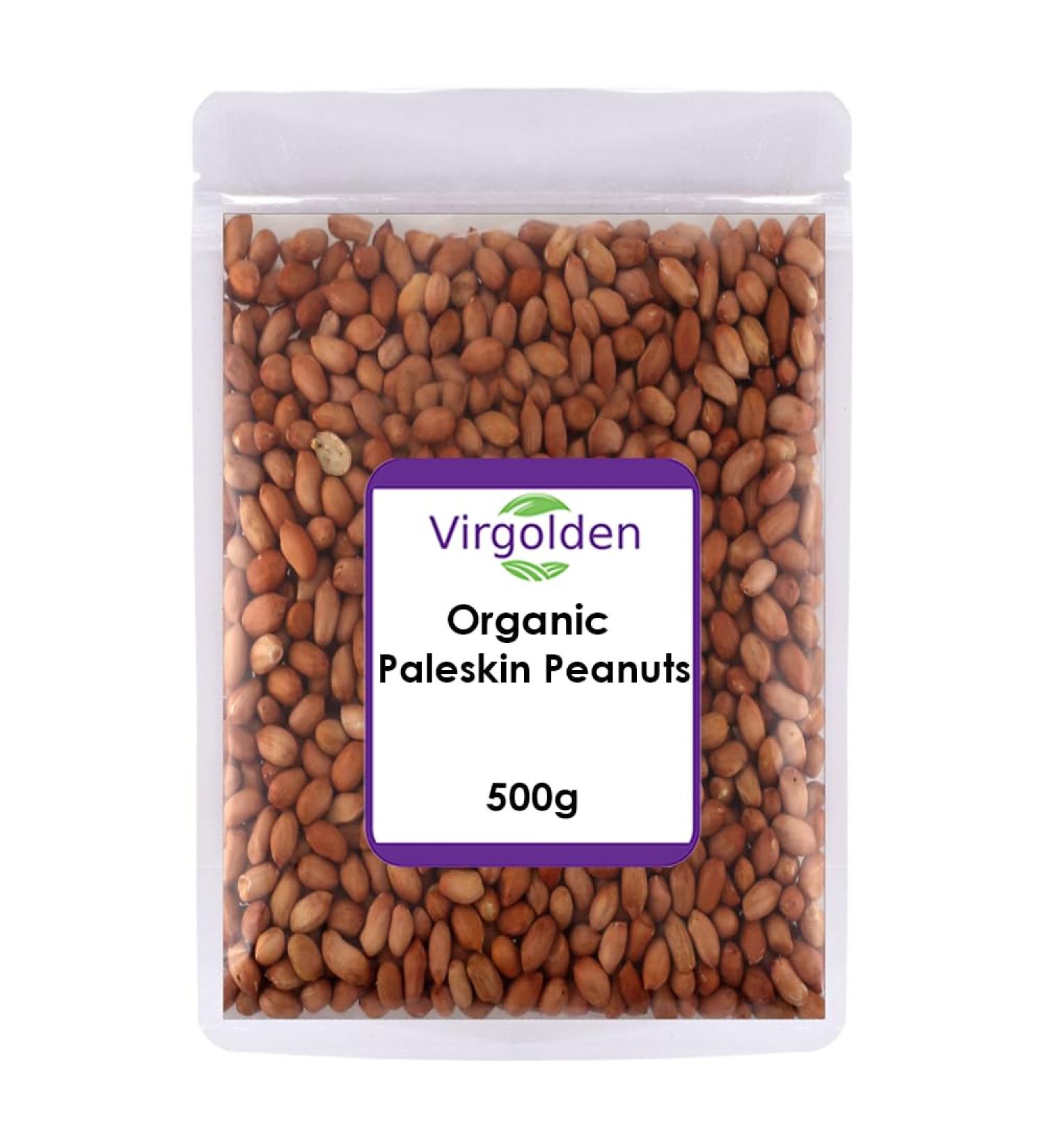 Organic Paleskin Peanuts 500g by Virgolden Organic - Buy Online on GoSupps.com