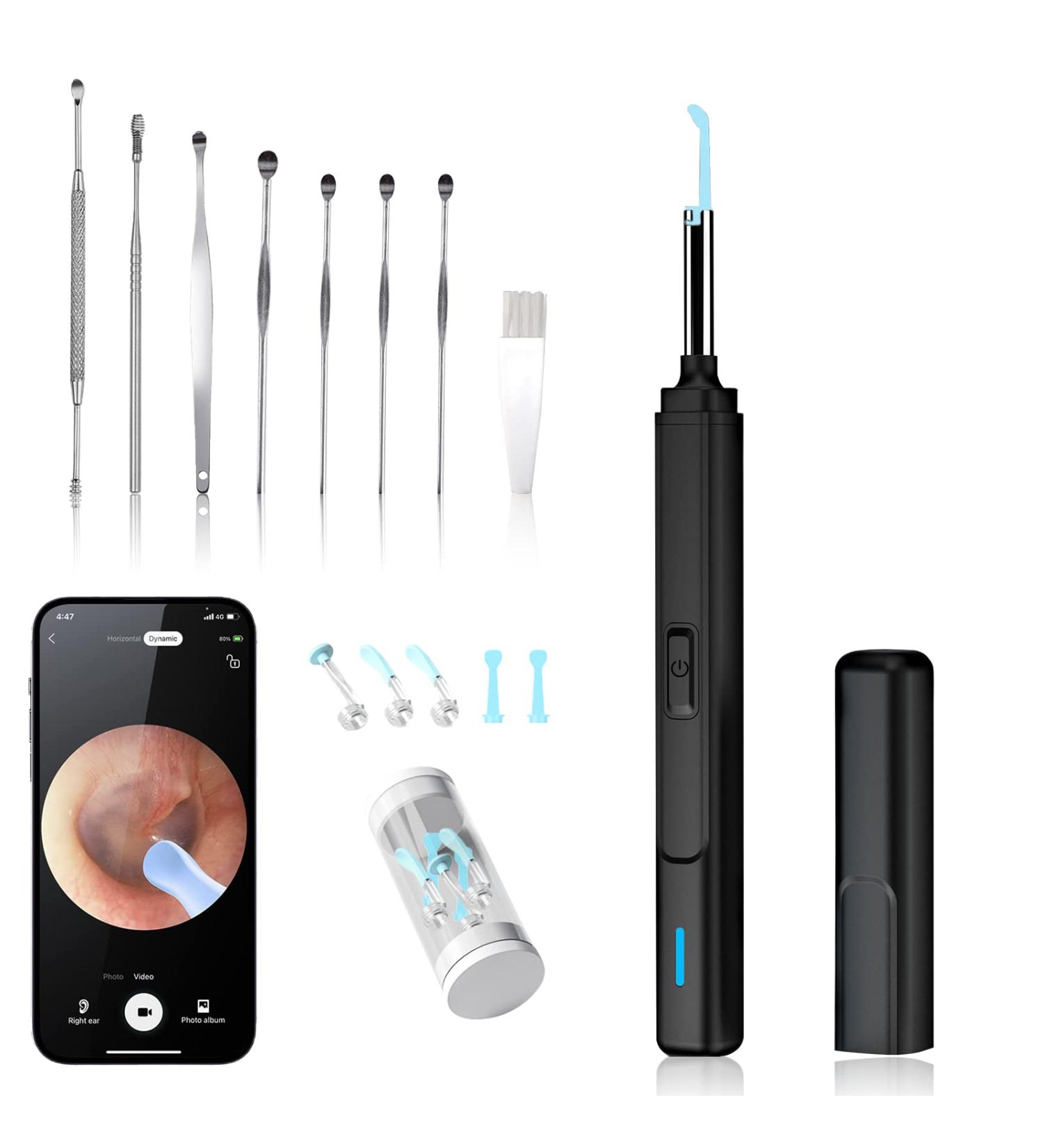 Nordun Wireless Ear Wax Removal Tool & Otoscope 1080P Camera - Ear Cleaner Kit for iOS, Android & iPad (8 Pcs) - Buy Online on GoSupps.com