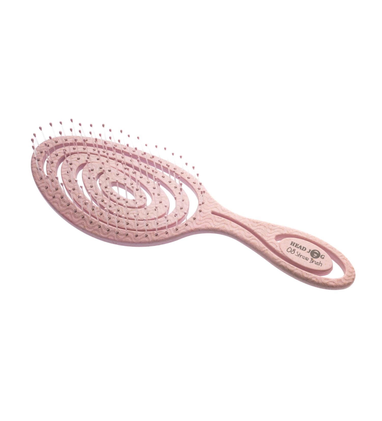 Head Jog 08 Paddle Brush Flexible Soft Pin Bristles Detangling Wet Or Dry Hair. Gentle Brushing Hairbrush. Detangle Brushes For Straight Curly & Wavy Hair Types. (Orchid)