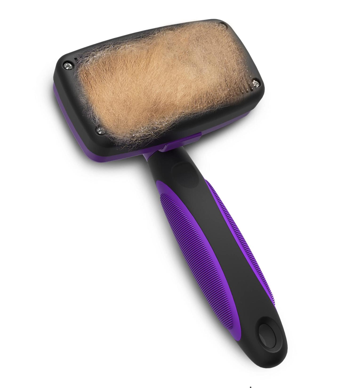 Pet Slicker Brush | Self-Cleaning Grooming Tool for Dogs & Cats | Shedding, Dematting & Detangling - Buy Online on GoSupps.com