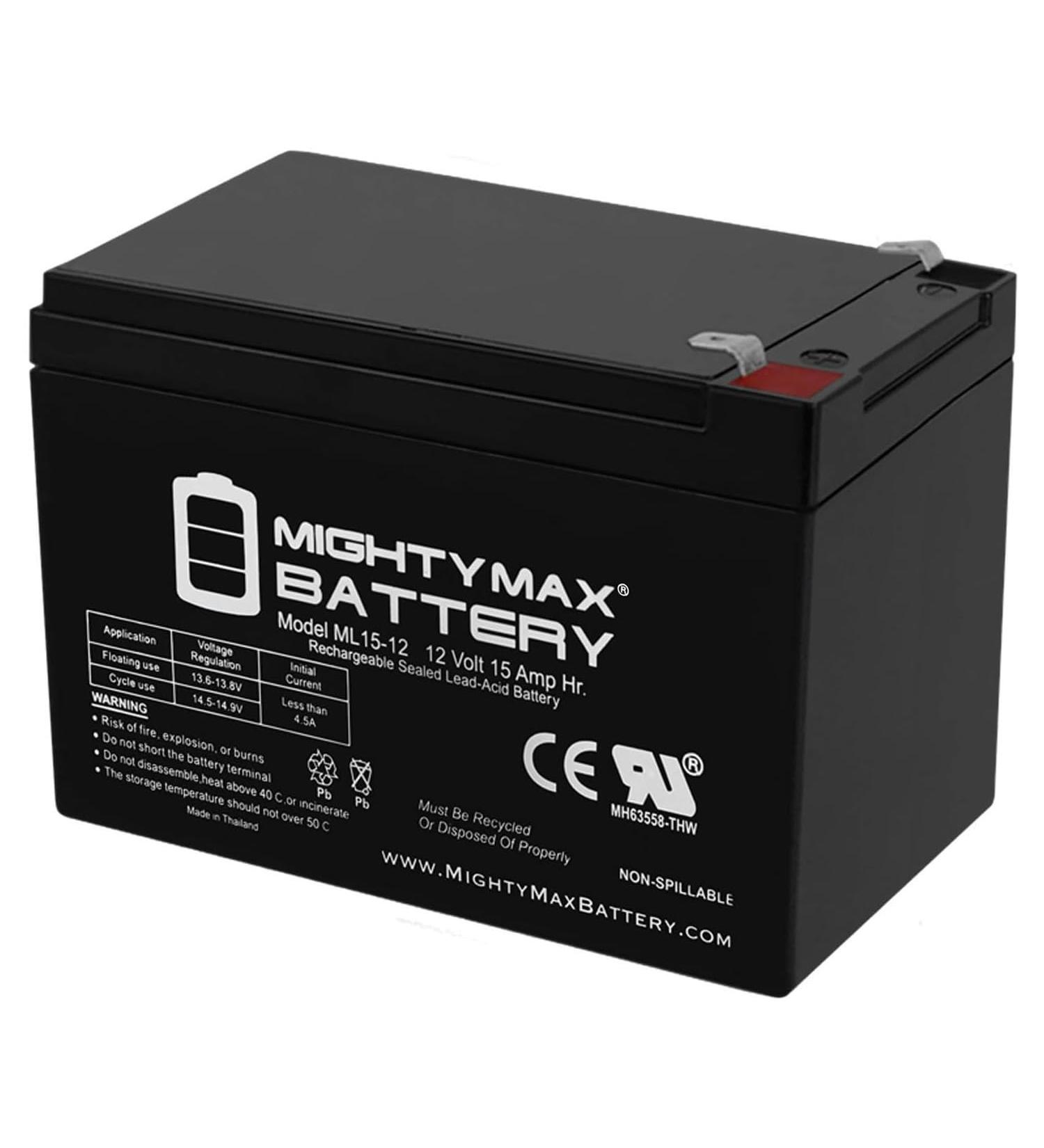 Mighty Max Battery 12V 15AH F2 Replacement for Long Way LW-6FM14EVX LW-6FM14 - Durable Reliable International Shipping - Buy Online on GoSupps.com