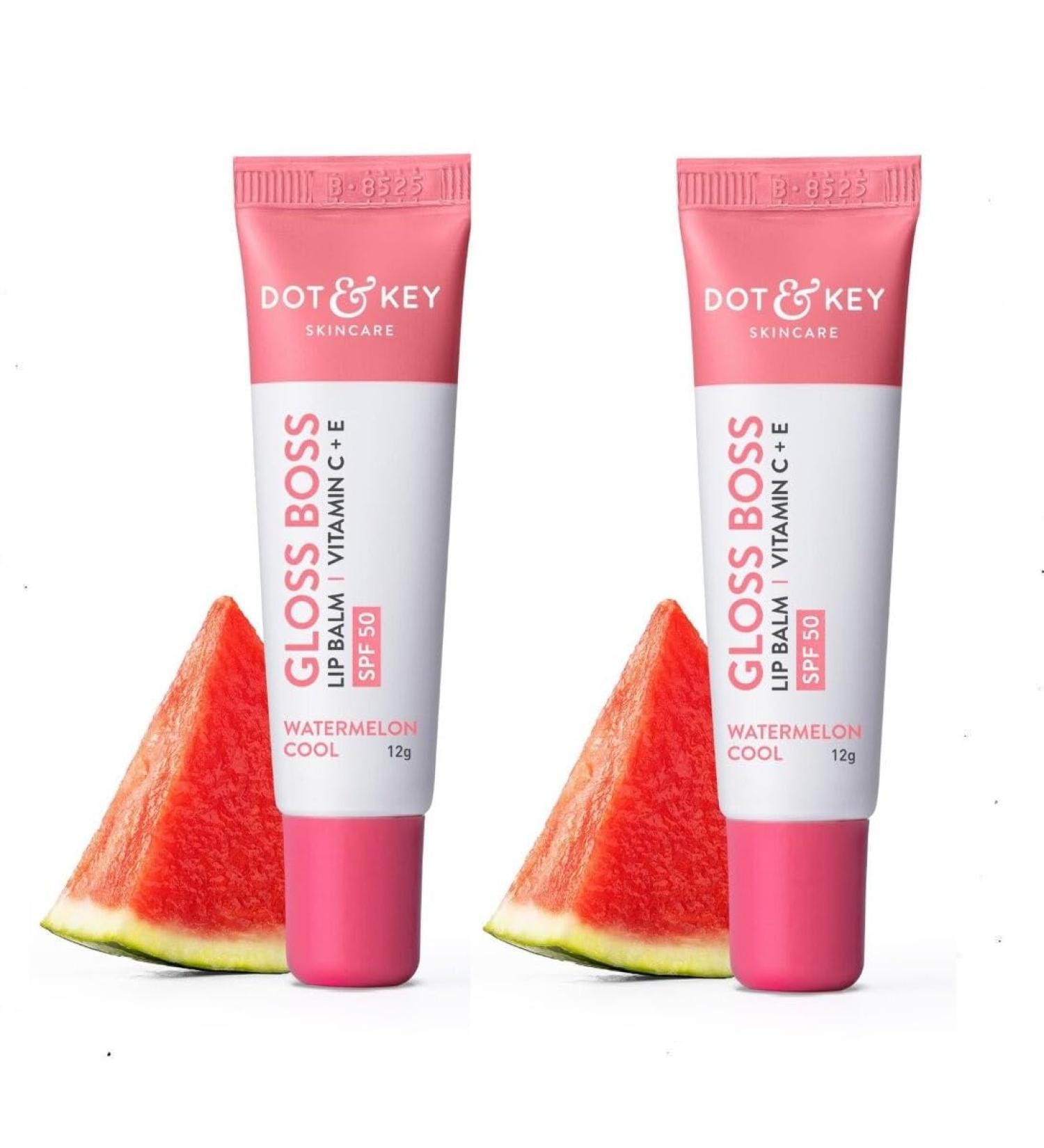 Dott & Key Gloss Boss Lip Balm SPF 50+ Vitamin C & E Watermelon 12g Pack of 2 - Buy Online on GoSupps.com