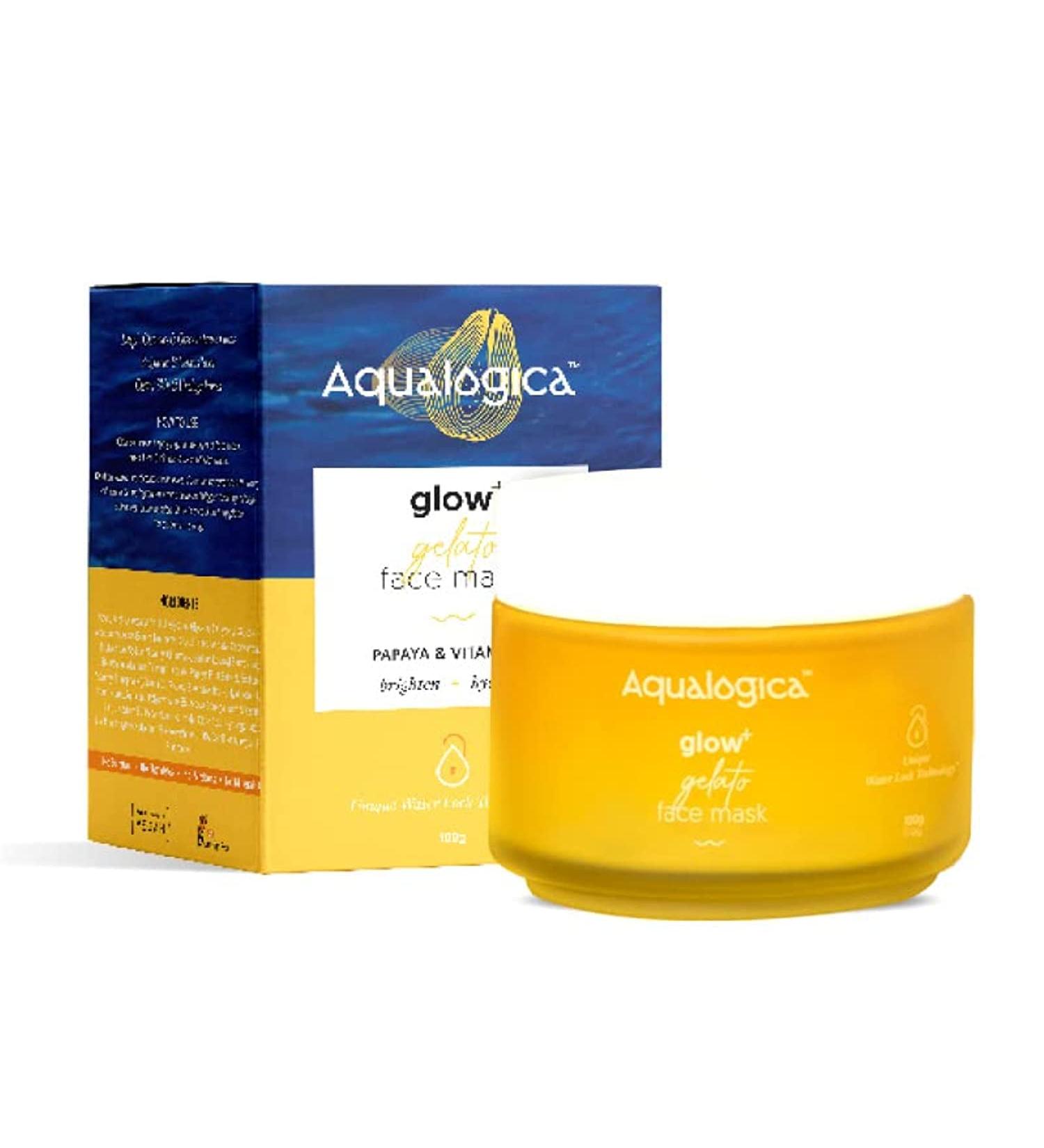  Aqualogica Aqualogica Glow+ Gelato Face Pack for Brightening Evens Skin Tone and Reduces Dark Spots with Papaya and Vitamin C - 100g - Buy Online on GoSupps.com