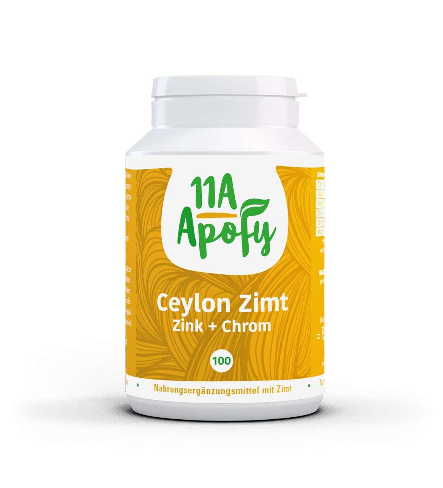 11A-Apofy Ceylon Cinnamon Zinc & Chromium - 1500mg Daily Dose 100 Capsules No Magnesium Stearates | Optimal Health Supplement - Buy Online on GoSupps.com