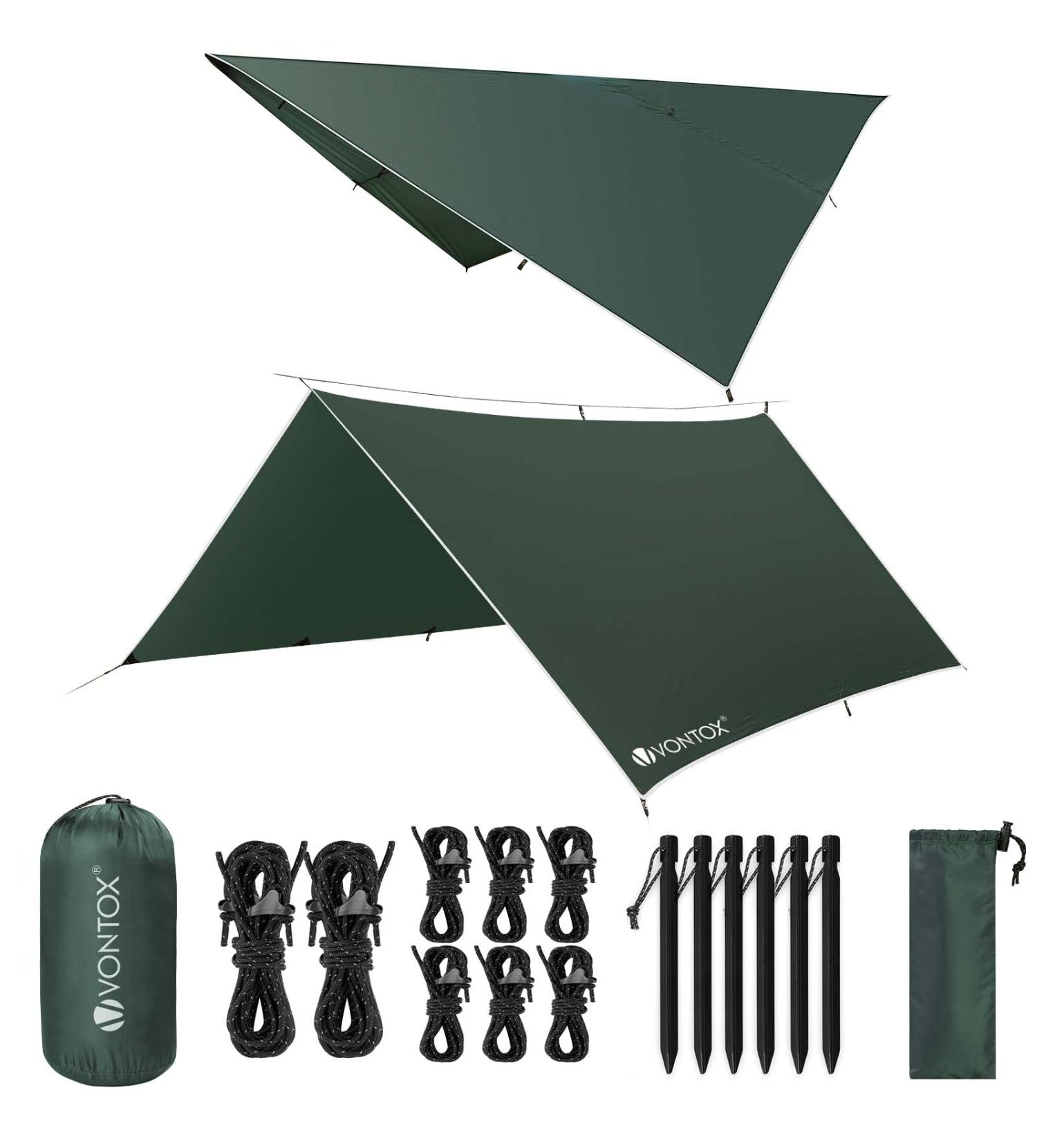 V VONTOX 10x10ft Hammock Rain Fly Tarp with UV Protection - Waterproof Tent Tarp for Camping and Outdoor Activities - Buy Online on GoSupps.com