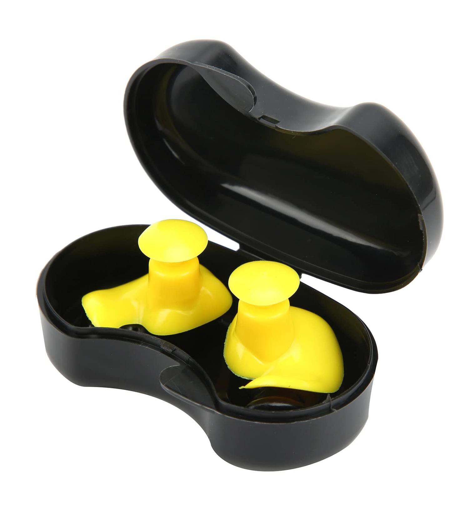 Waterproof Earplug Swimming Ear Protectors Espiral Silicone Portable with Box for Children for Sleeping for Loud Noise Snoring(Yellow) - Buy Online on GoSupps.com