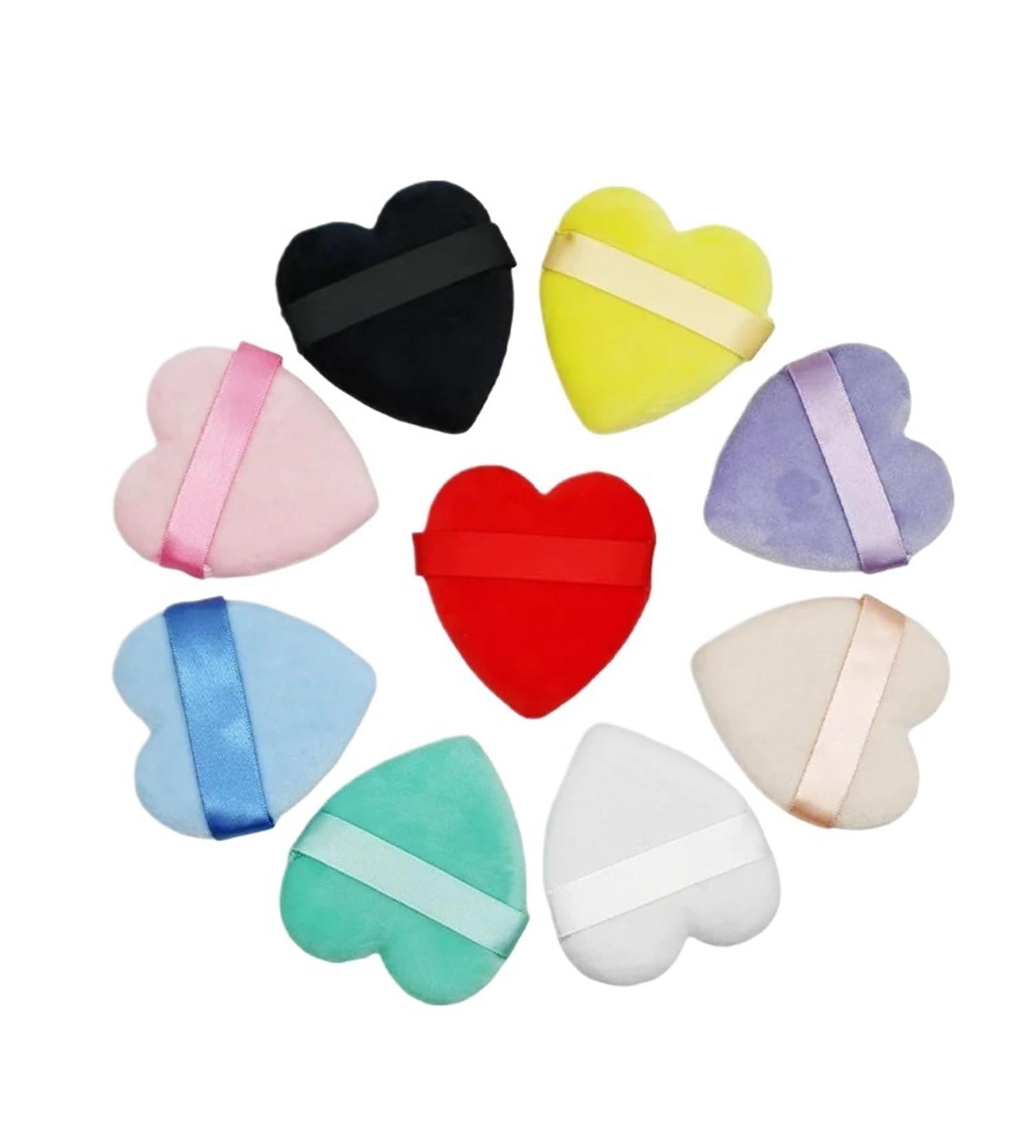 SBTRKT Triangle Heart Shape Velvet Powder Puff - 2pcs/10pcs Lightweight Washable Makeup Sponge for Face - Best Cosmetics Tool - Buy Online on GoSupps.com