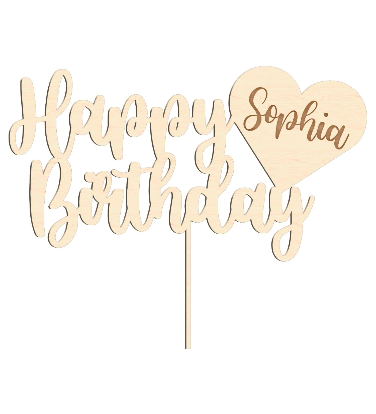 Alsino Personalized Cake Topper - Eco-Friendly Wooden Decor for Weddings Birthdays Baptisms & More - Engraved Heart Design - Buy Online on GoSupps.com