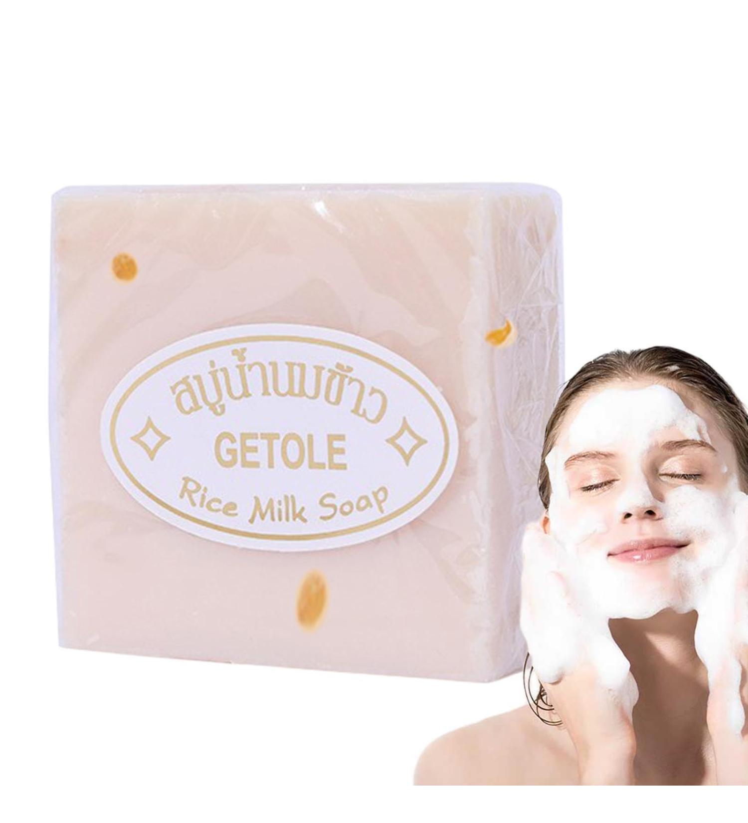 Anulely Moisturing Soap Rice Milk Soap Bar Natural Thai Rice Milk Soap Body Soap 3 Handmade Brightening Soap Body Cleansing Rice Soap For Face Body Hand - Buy Online on GoSupps.com