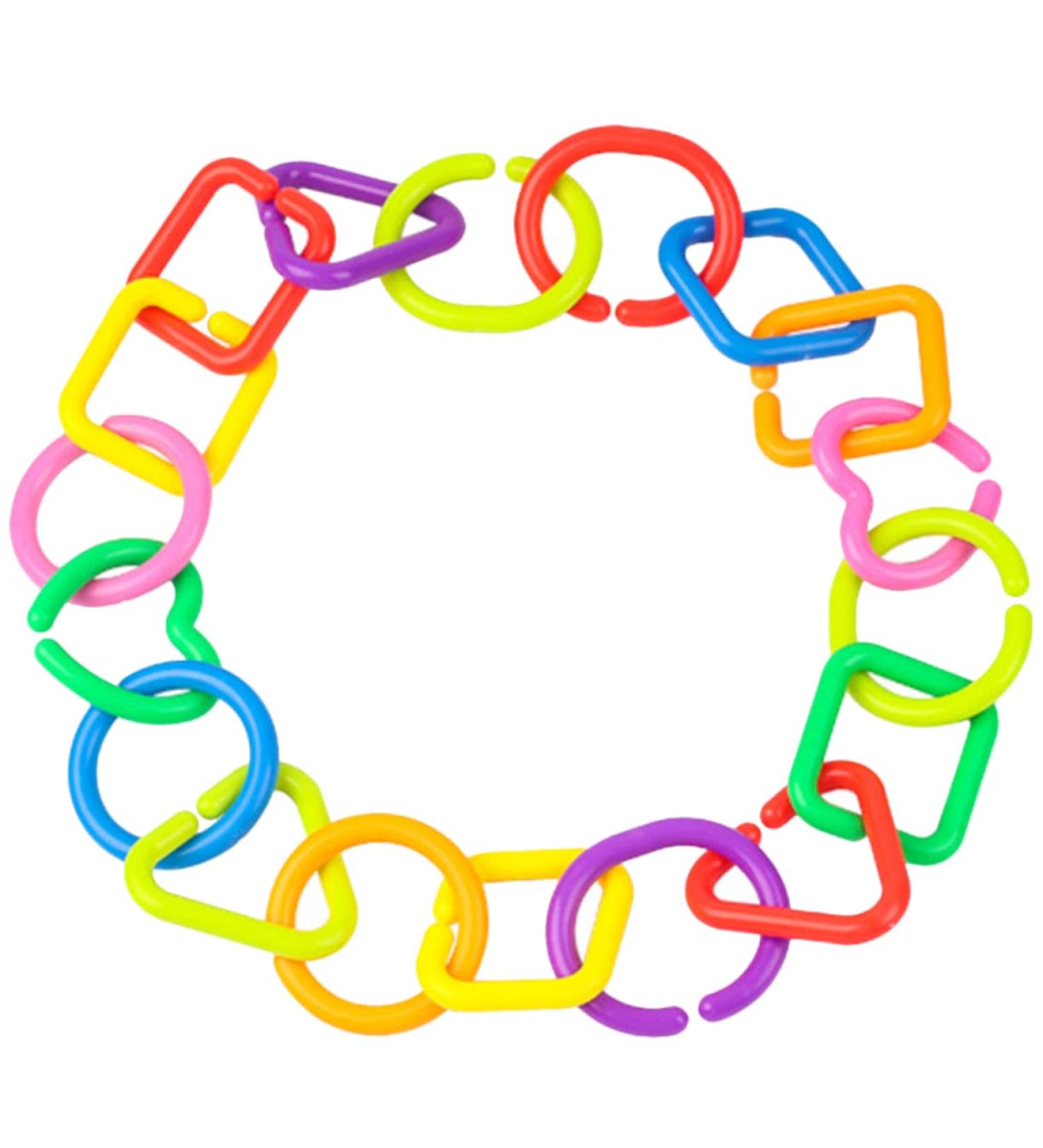 Aokwawaliy 35 Geometric Chain Buckle Sensory Rings for Babies & Toddlers - Natural Connection Toy for Baby Limbs & Playtime - Buy Online on GoSupps.com