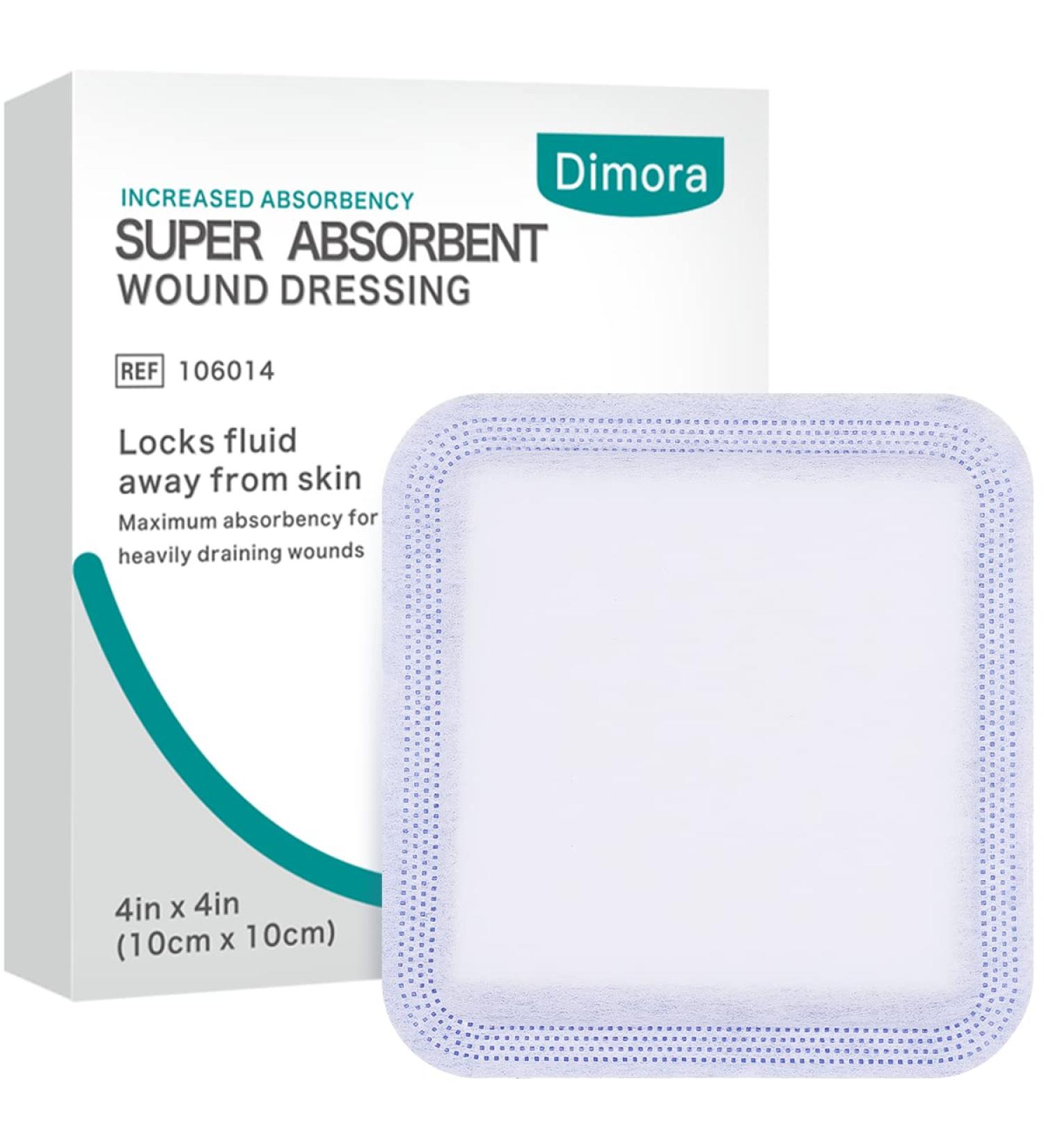 Dimora Super Absorbent Wound Dressings 4x4 - Nonstick Gauze Pad for Fast Healing - 10 Packs - Buy Online on GoSupps.com