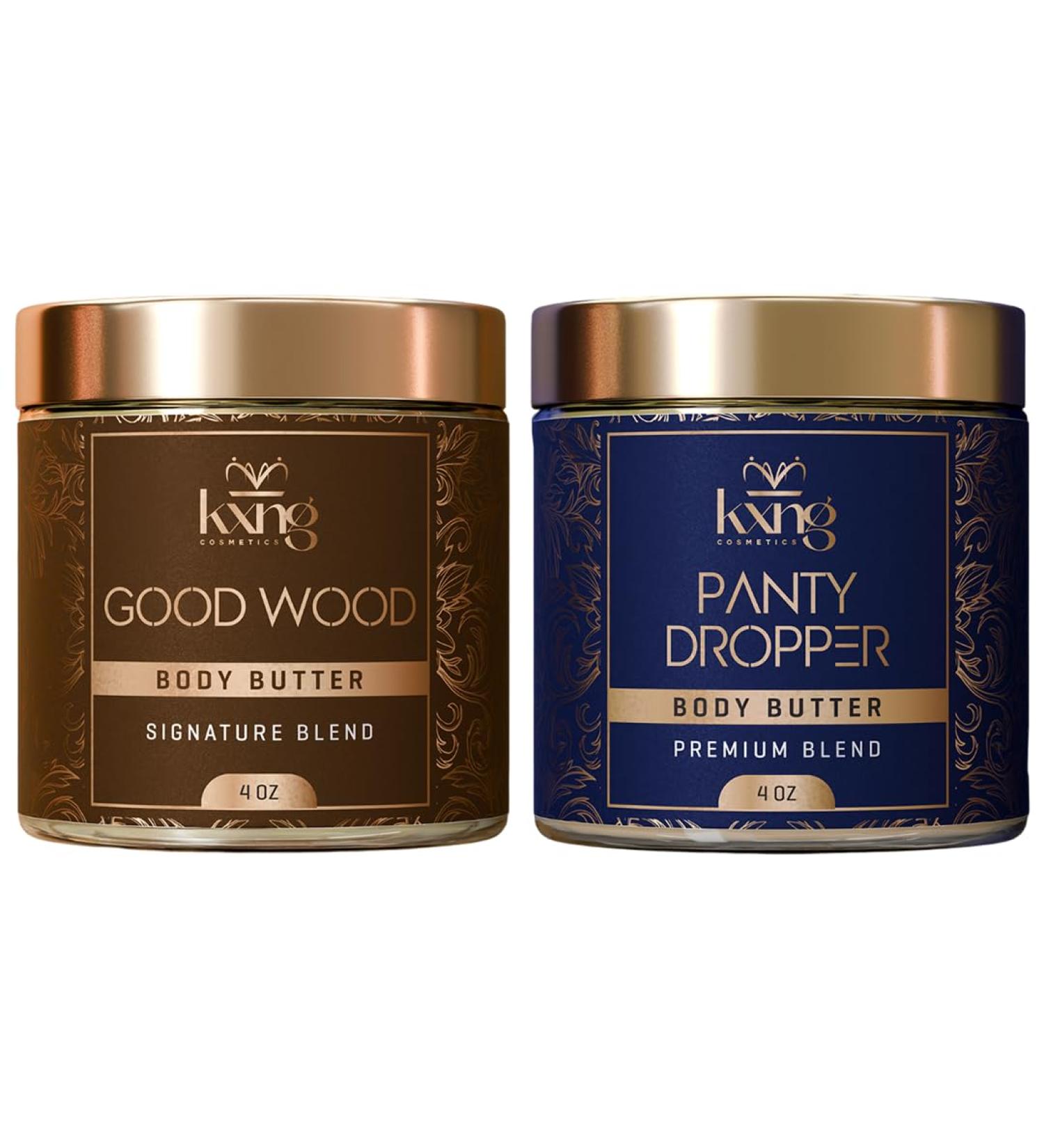 KXNG Cosmetics Shea Body Butter Cream Bundle 2 x 4oz | Organic Body Butter for Men & Women with Shea Cocoa Mango & Coconut Oil | Deep Moisturizing Cream for Hands Feet & All Skin Types - Buy Online on GoSupps.com