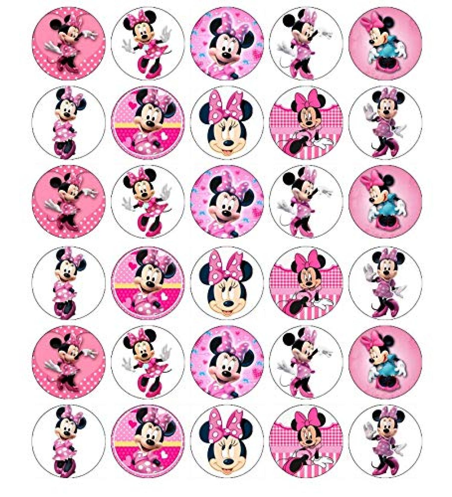 Minnie Mouse Disney Cupcake Toppers Edible Wafer Paper Fairy Theme Pack of 30