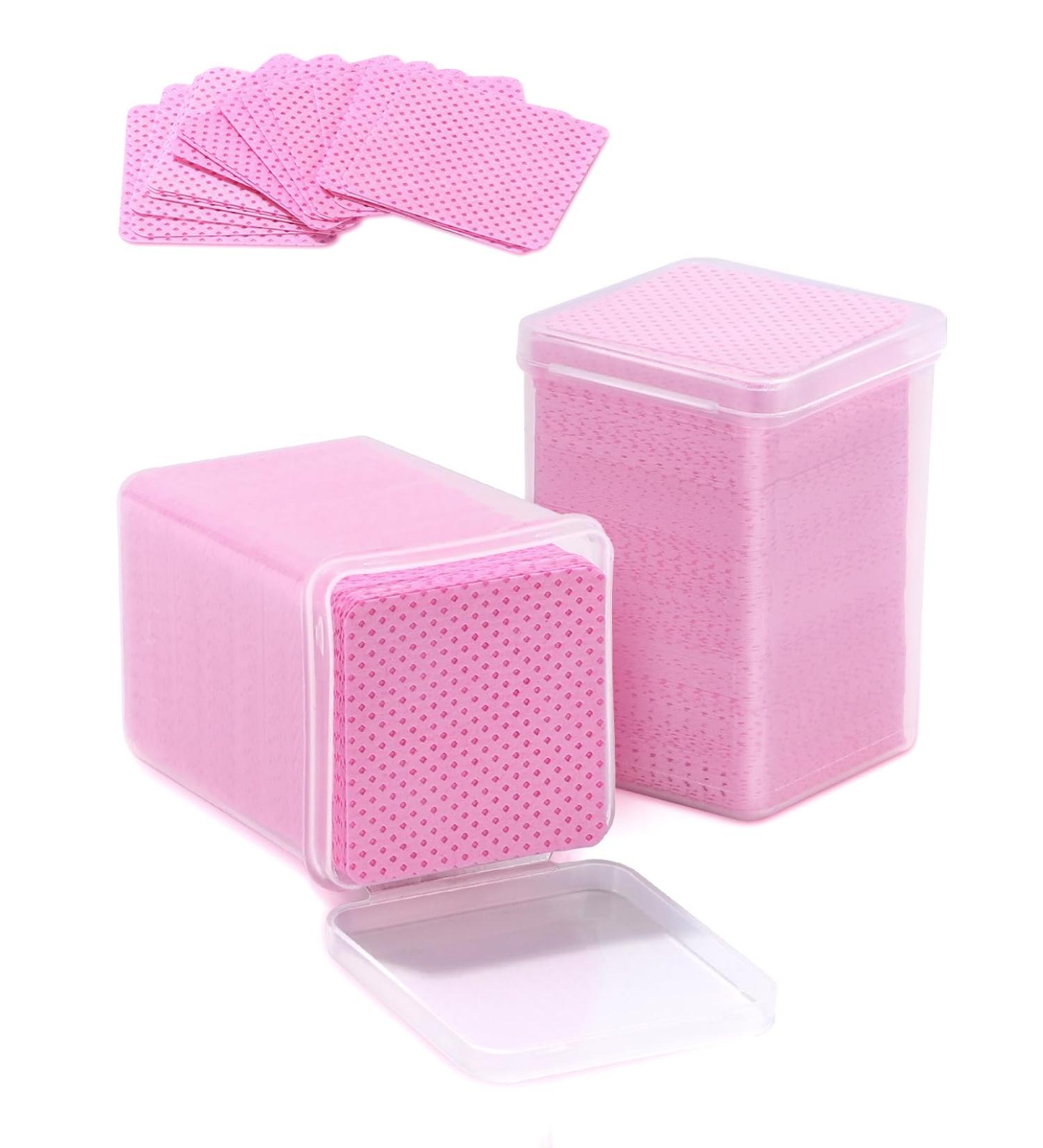 TEOYALL Lint Free Nail Wipes - 400 PCS Non-Woven Fabric Cleaning Pads for Lash Extensions & Nail Salons - Pink Nail Supplies - Buy Online on GoSupps.com