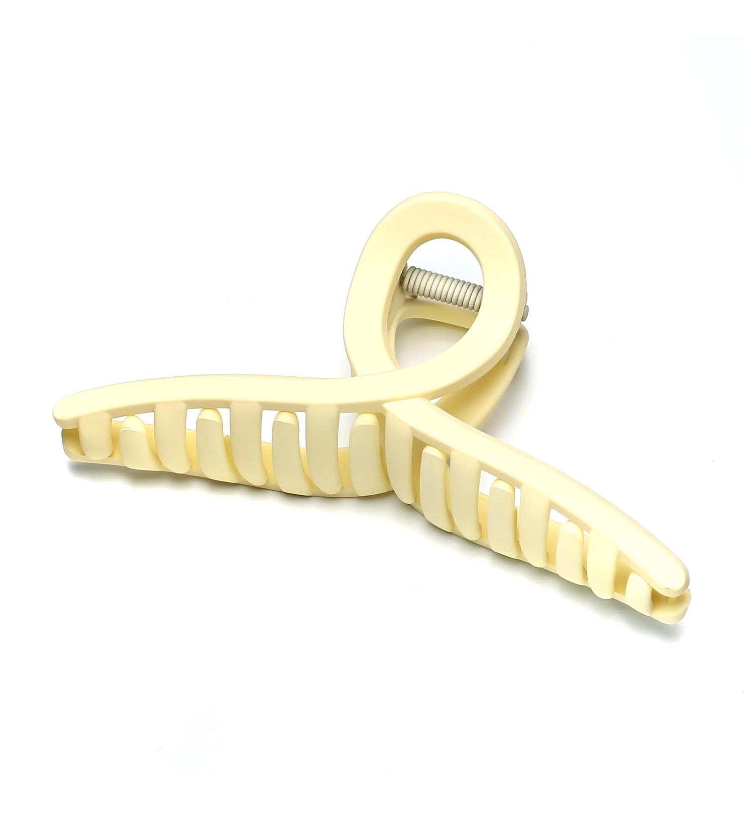 QinGoo Large Matt Hair Clip Beautiful Women's Hair Clip Headpiece Elegant Hair Accessory (Cream) - Buy Online on GoSupps.com