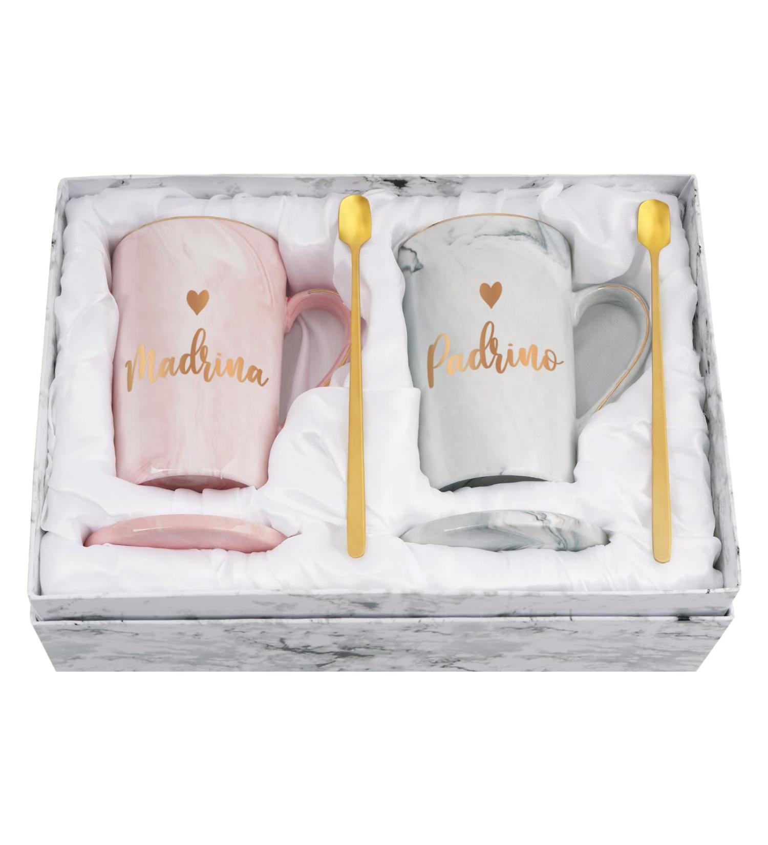 Cabtnca Padrinos Madrina Proposal Gift Godparents Proposal Gift Padrinos Madrina Coffee Mug Regalos Para Padrinos Madrina Christmas Birthday Gifts for Godmother Godfather In Spanish 14Oz Grey&pink - Buy Online on GoSupps.com