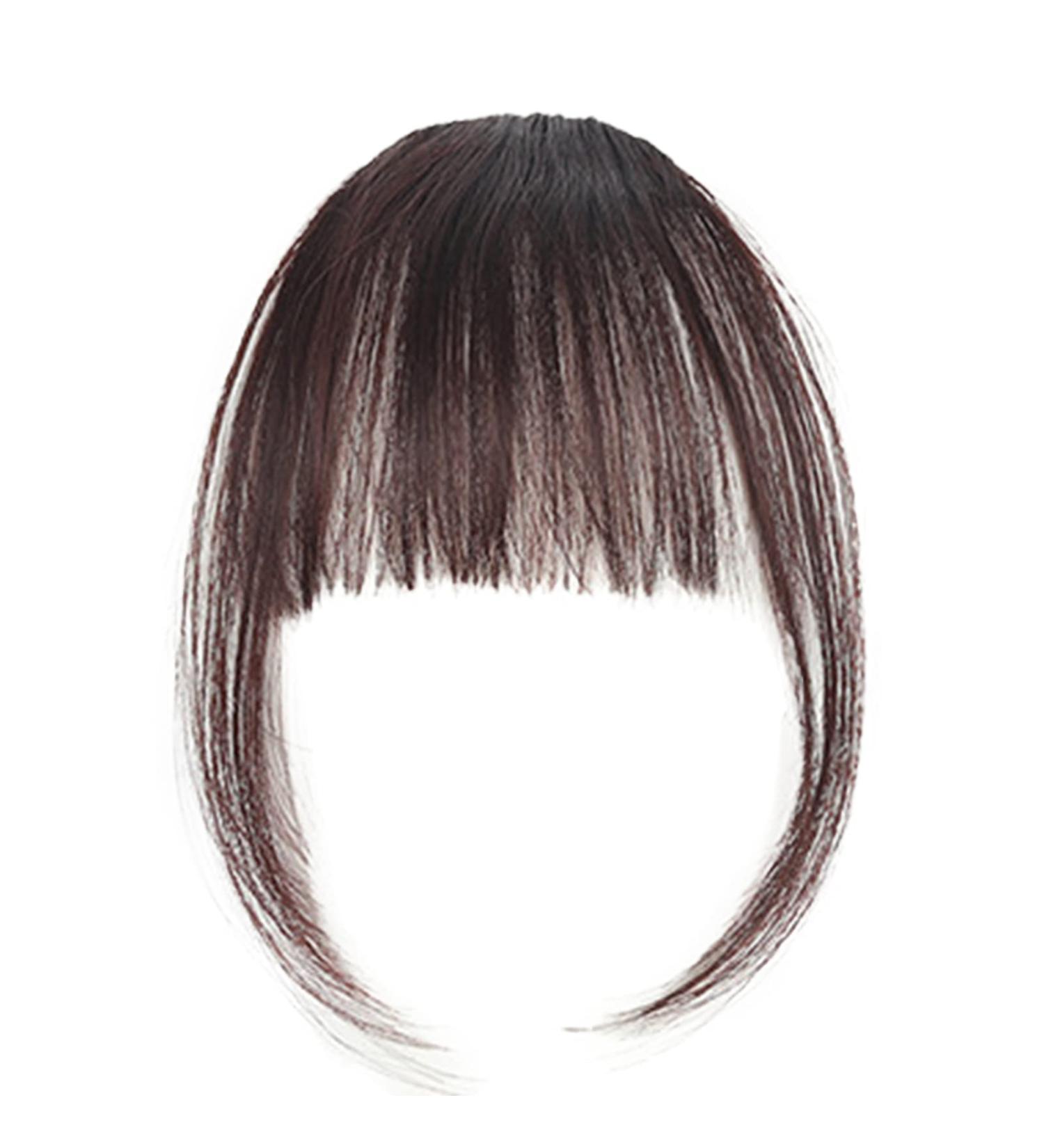Natural Synthetic Hair Flat Bangs/Fringe Mini Hair Bangs Fashion one Clip-in Hair Extension(Dark Brown) - Buy Online on GoSupps.com