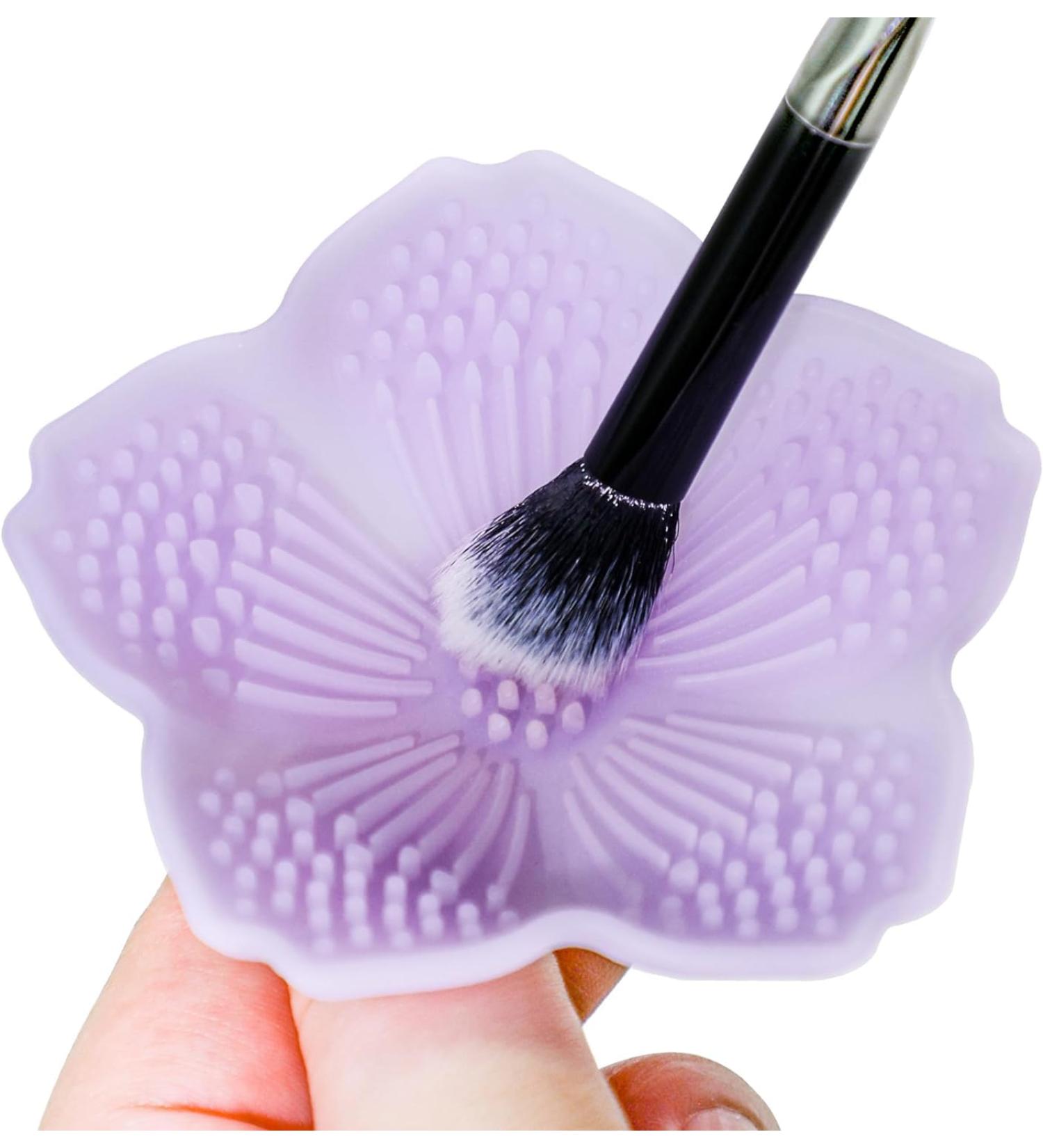 2 Pack Silicone Make-Up Brush Cleaning Mat - Portable Cosmetic Brush Cleaner for Fast and Easy Cleaning - Violet - Buy Online on GoSupps.com