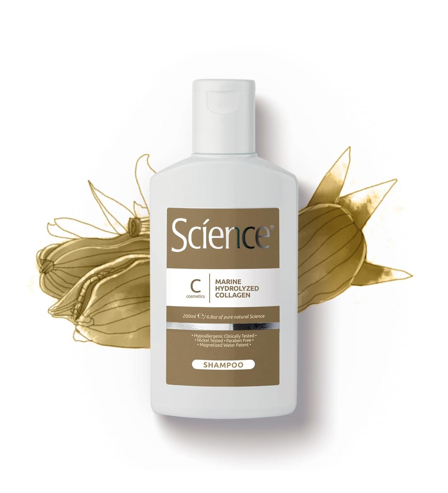  SCIENCE Science Hair Care Hydrolyzed Marine Collagen Shampoo 200 ml - Suitable for Dehydrated Redened Skin - Natural Ingredients 100% Recyclable Pack - Made in Italy - Buy Online on GoSupps.com