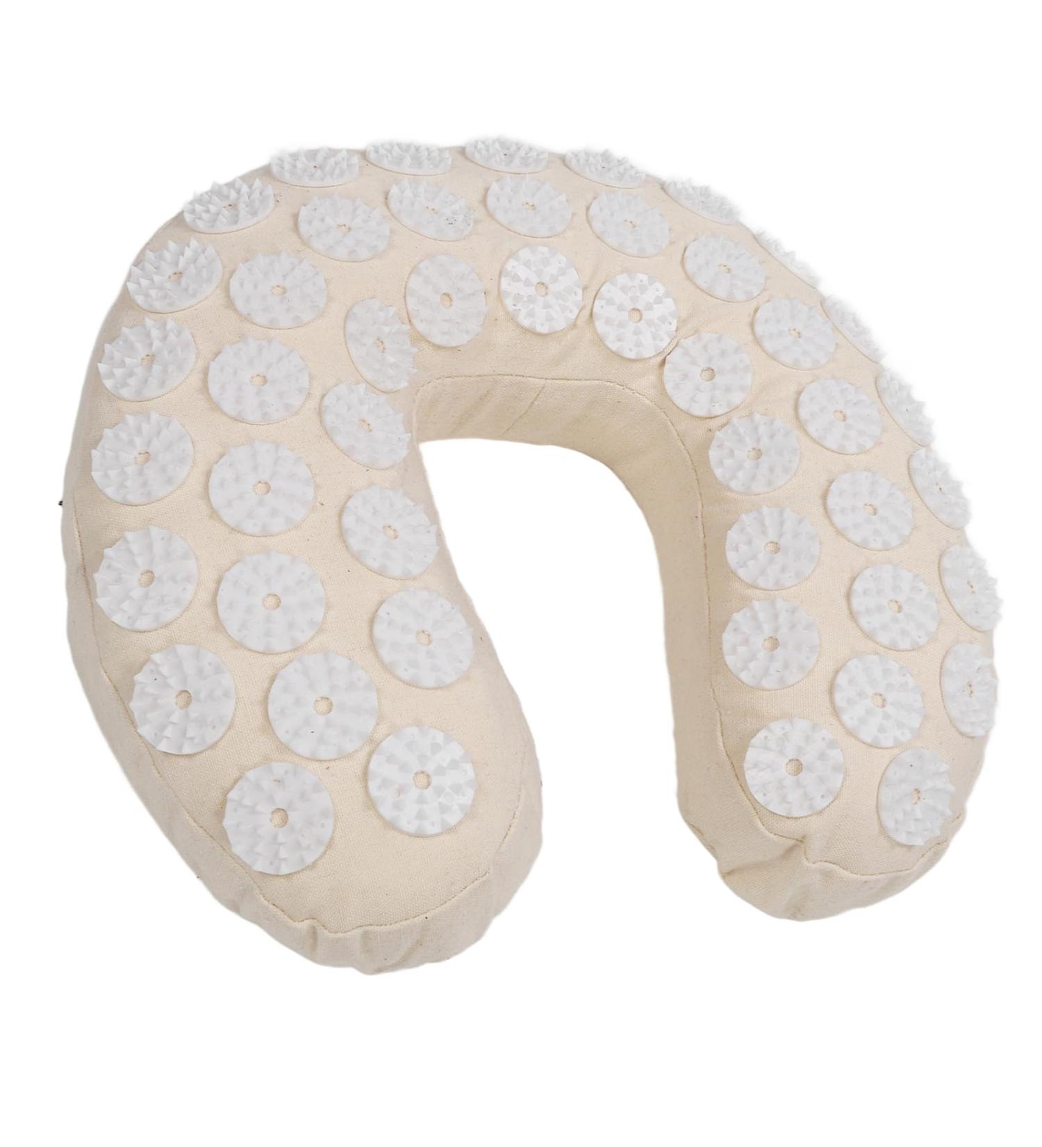 Acupressure Neck Pillow - U-Shaped Cervical Massage Pillow | Soft Cotton Fabric for Car & Travel - Buy Online on GoSupps.com