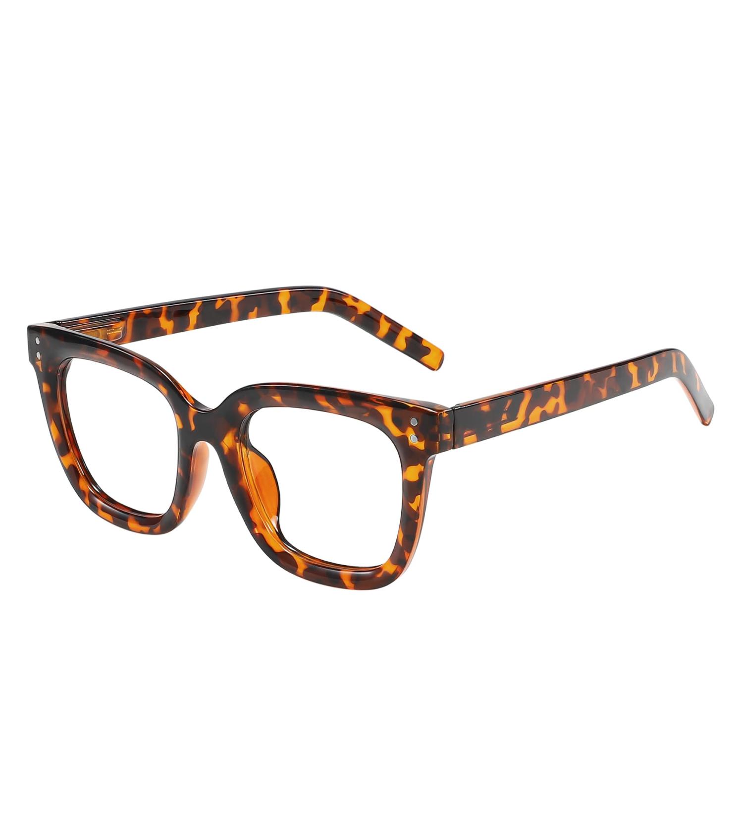 Blue Light Blocking Glasses for Men & Women - Square Demi Brown - Reduce Eye Strain & Improve Sleep - Buy Online on GoSupps.com