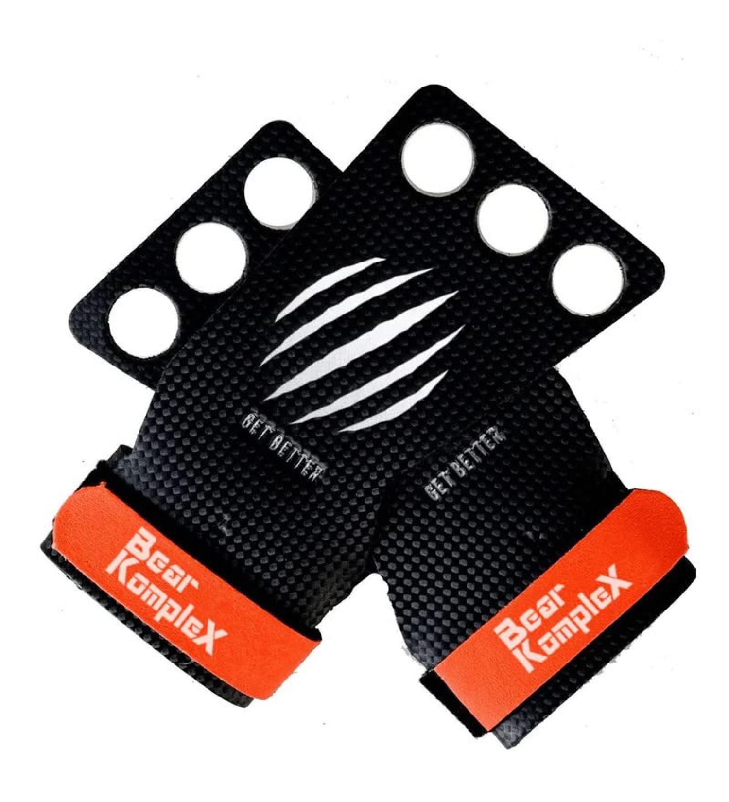 Buy Bear Complex 3-Hole Carbon Hand Grips for Gymnastics & CrossFit | Optimal Protection for Pull-Ups & Weightlifting | Unisex Orange - Large (4.80-5) - Buy Online on GoSupps.com